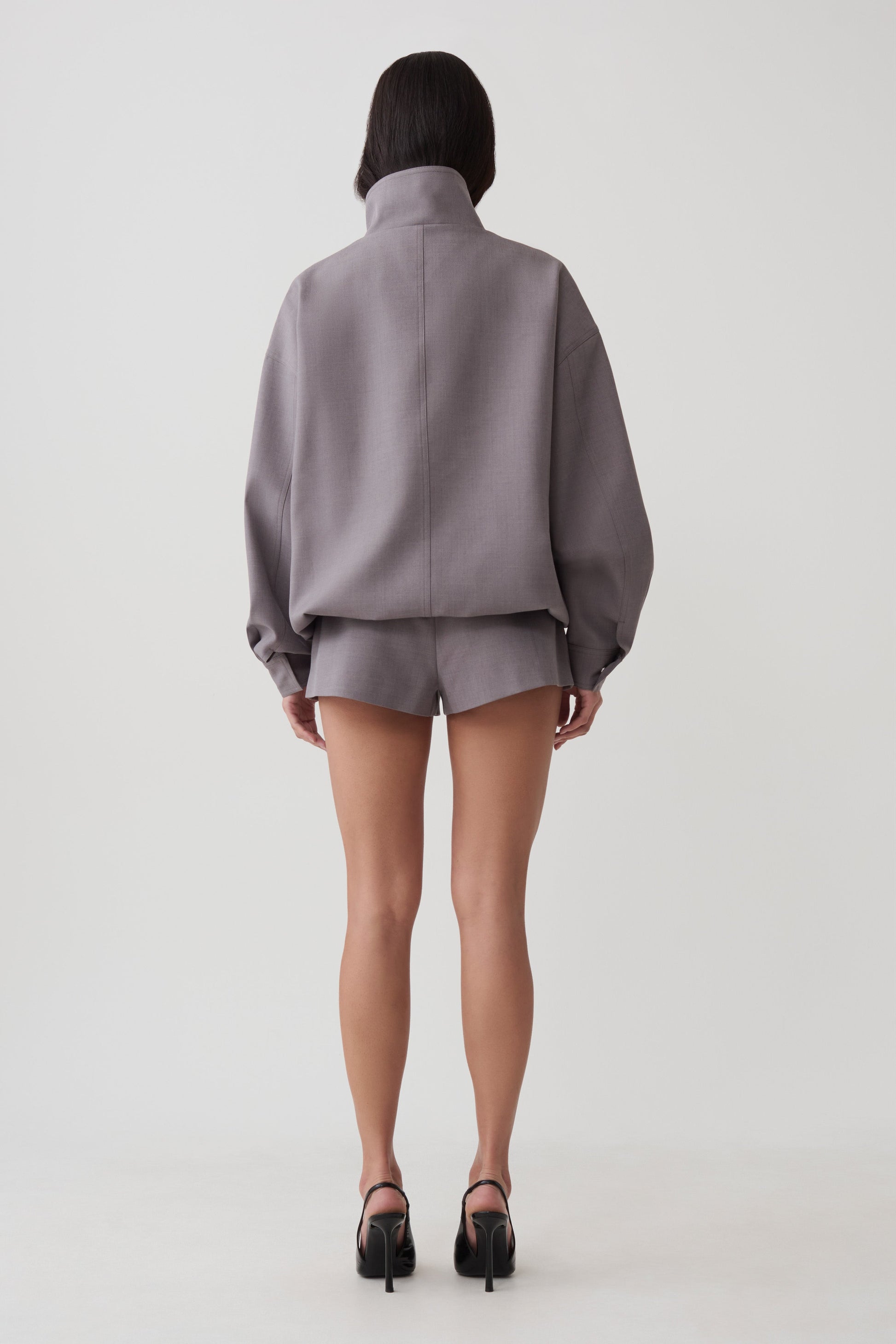 Jennina Mini Short - Light Grey Marle #2