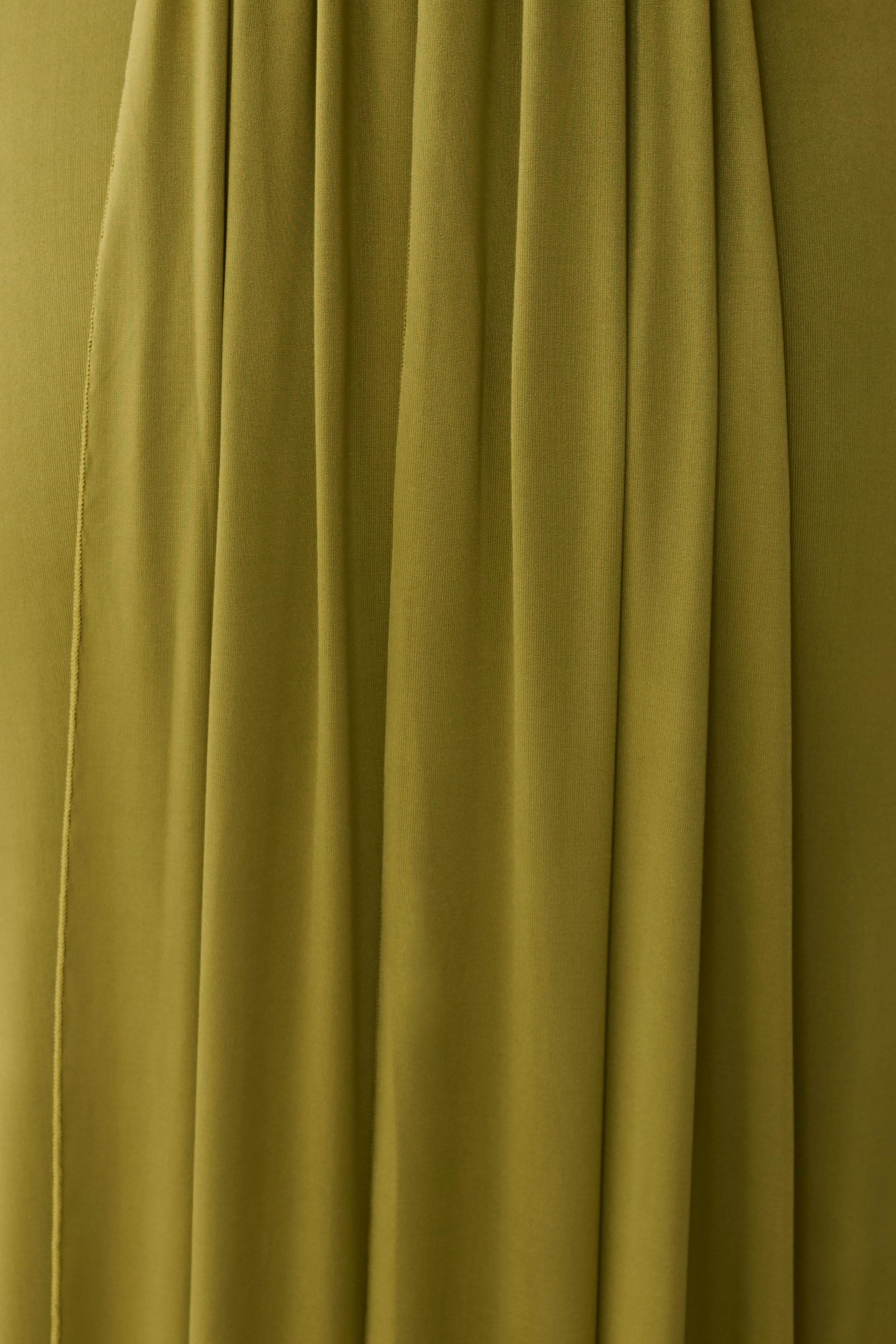 Maely Gathered Slinky Maxi Dress - Olive #7