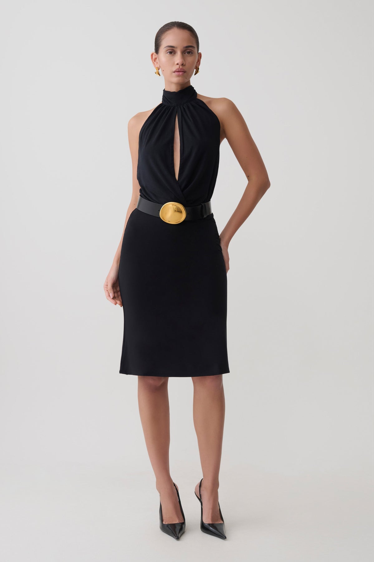 Maki Viscose Sleeveless Halter Top - Black #7