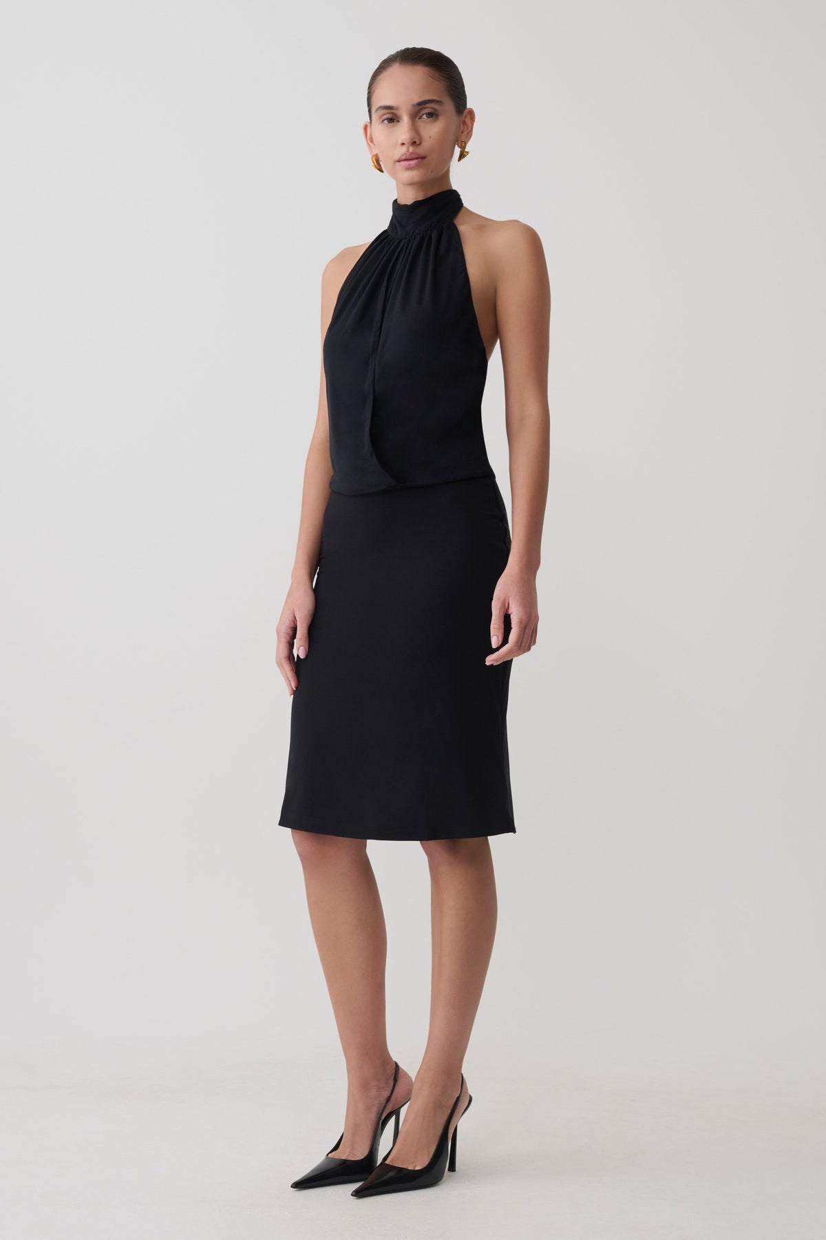 Maki Viscose Sleeveless Halter Top - Black #4