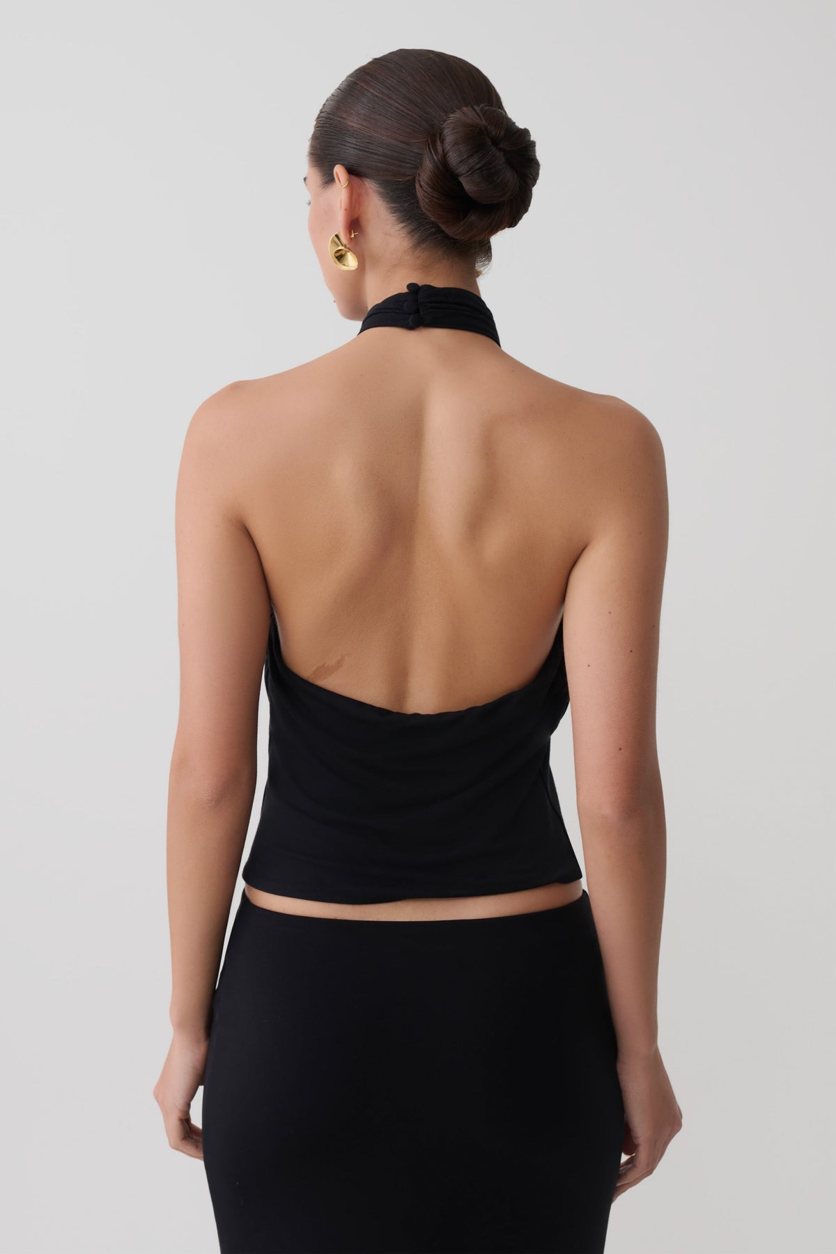 Maki Viscose Sleeveless Halter Top - Black #2