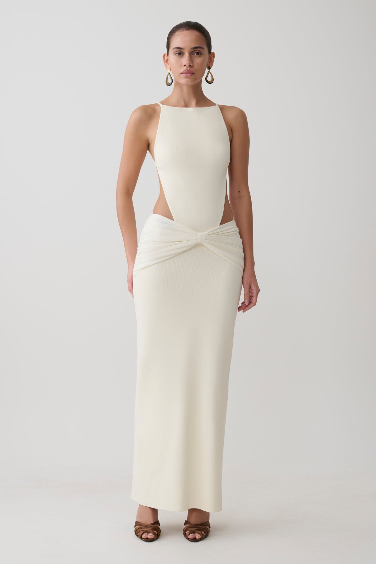 Nathaelie Sleeveless Maxi Dress - White #6