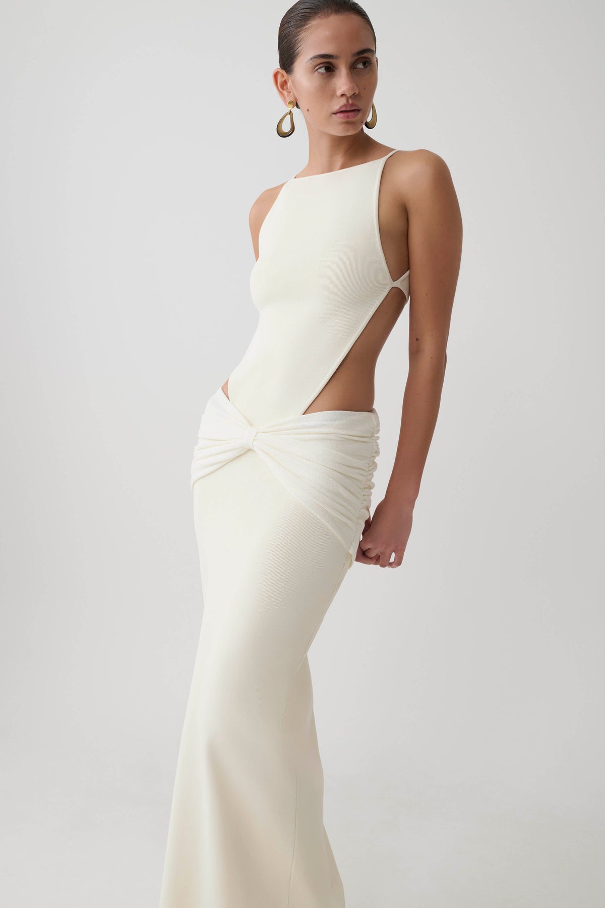Nathaelie Sleeveless Maxi Dress - White #4