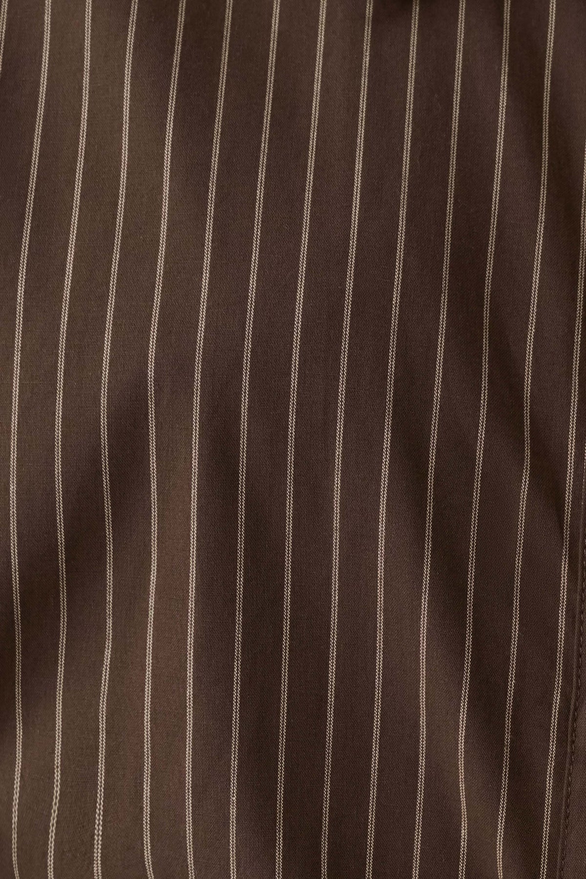 Rosalind Button Back Cotton Shirt - Chocolate Stripe #9