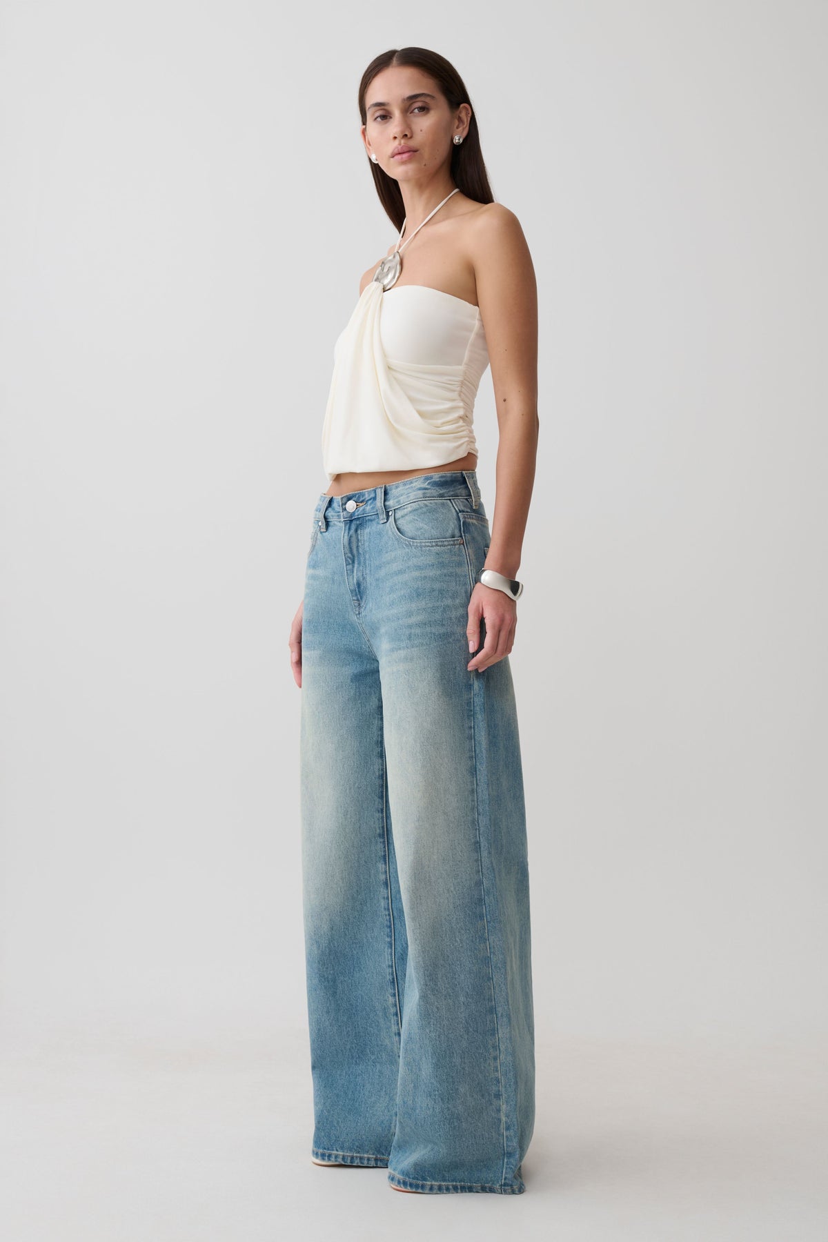 Sade Halter Top With Hardware - Ivory #6