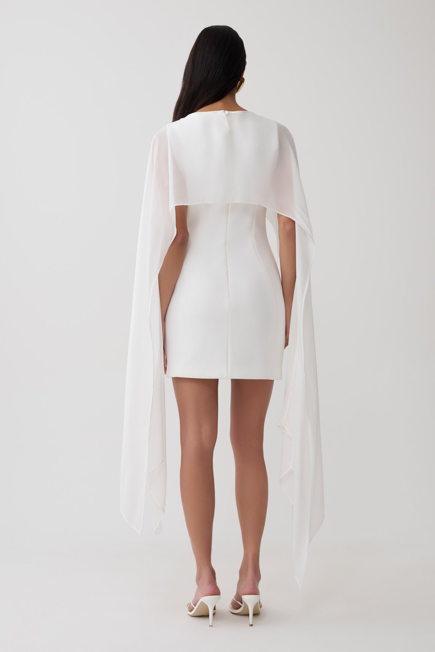 Triana Chiffon Overlay Mini Dress - White