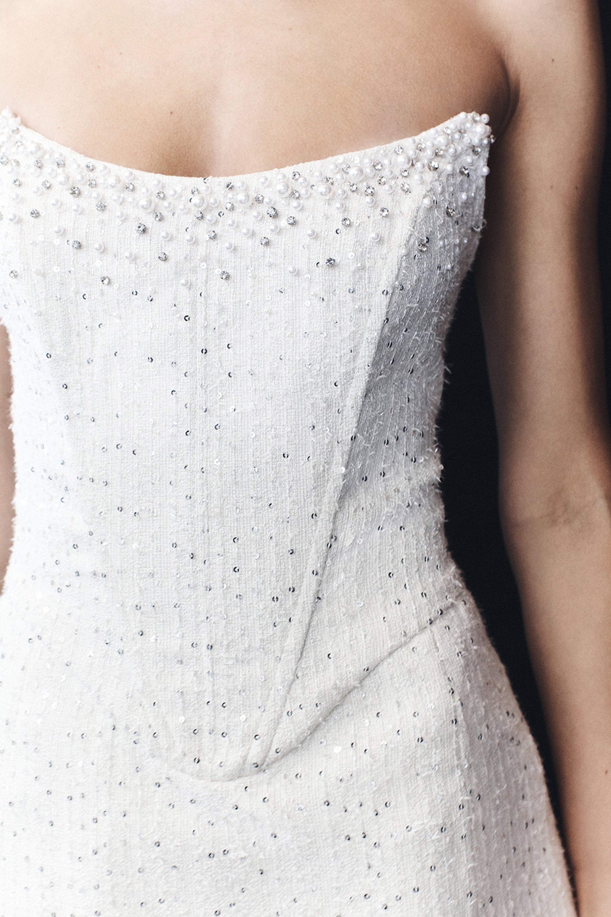 Lorrie Tweed Corset Mini Dress - White #10