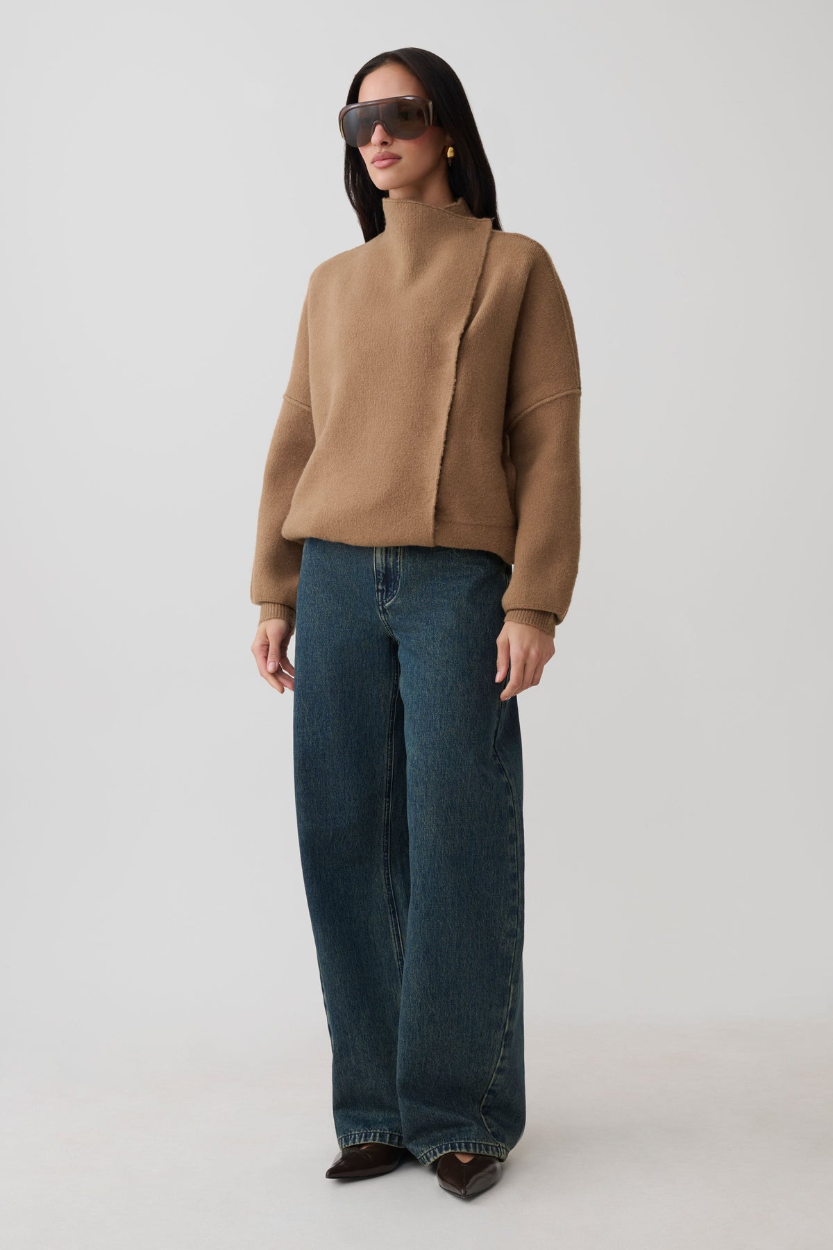 Brittany Blouson Knit Cardigan - Camel #4