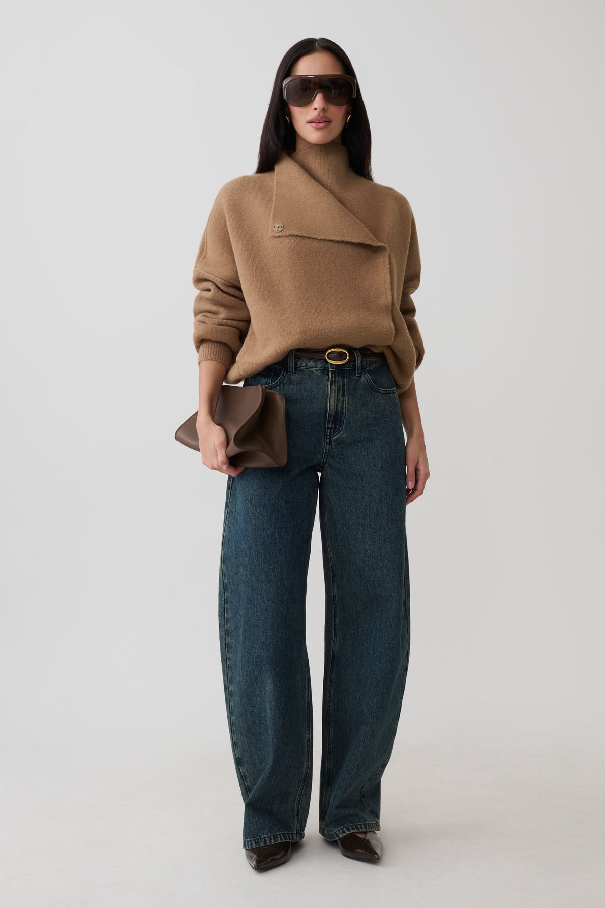 Brittany Blouson Knit Cardigan - Camel #5