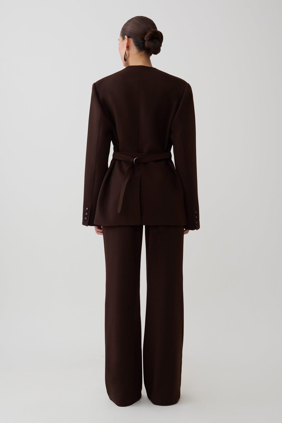 Darcie Fit And Flare Suiting Pants - Dark Chocolate #2