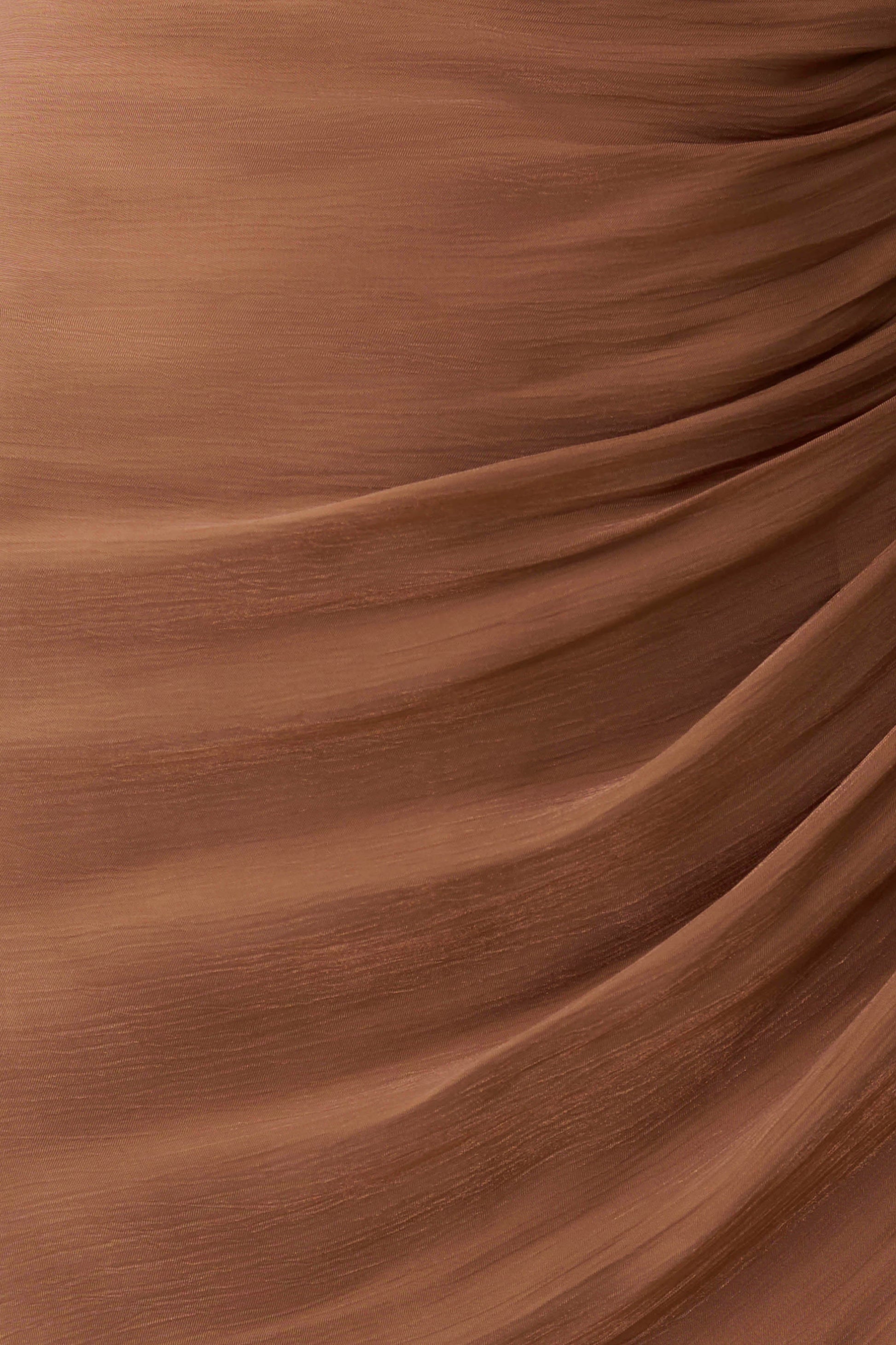 Edith Draped Maxi Dress - Cognac #7