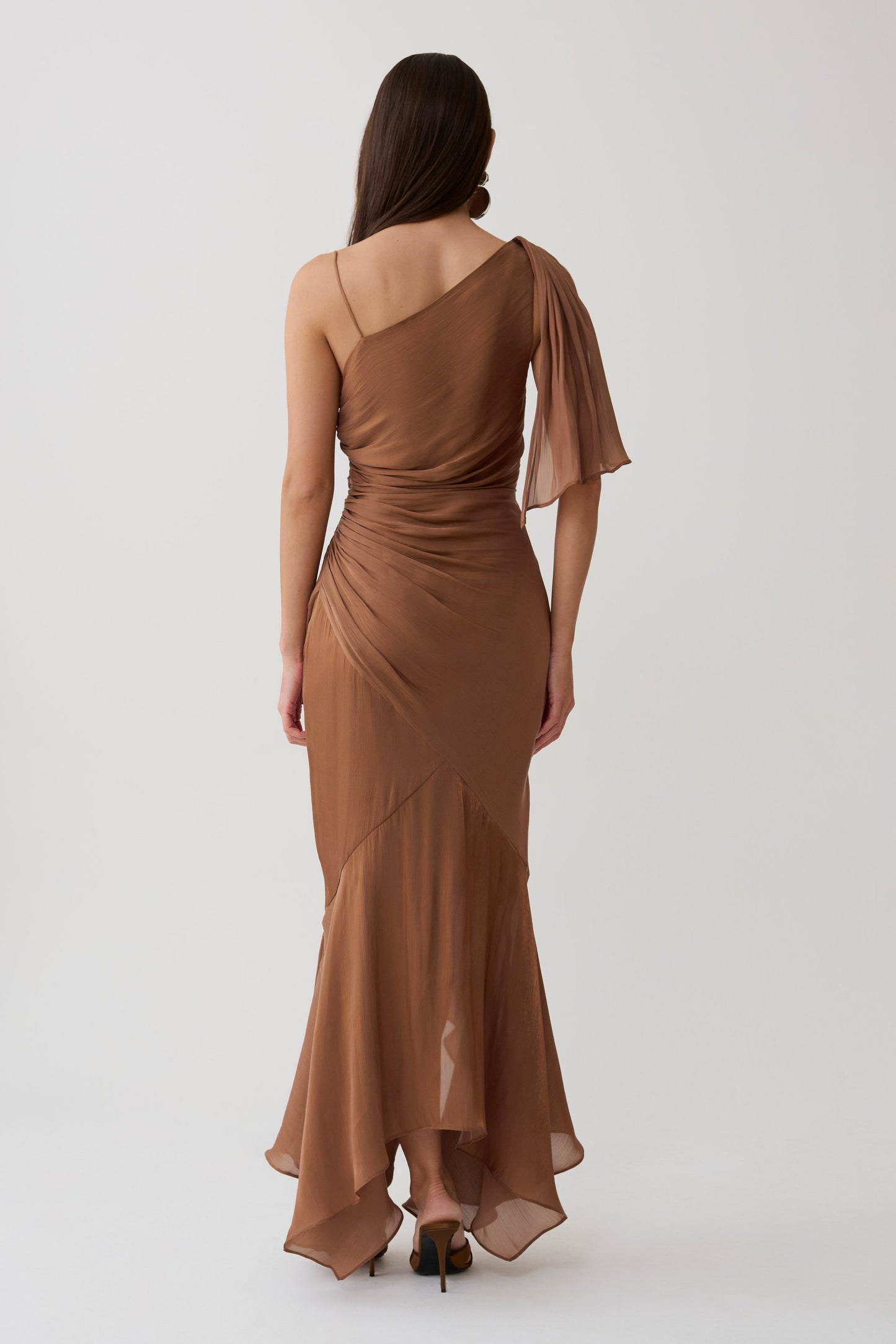 Edith Draped Maxi Dress - Cognac