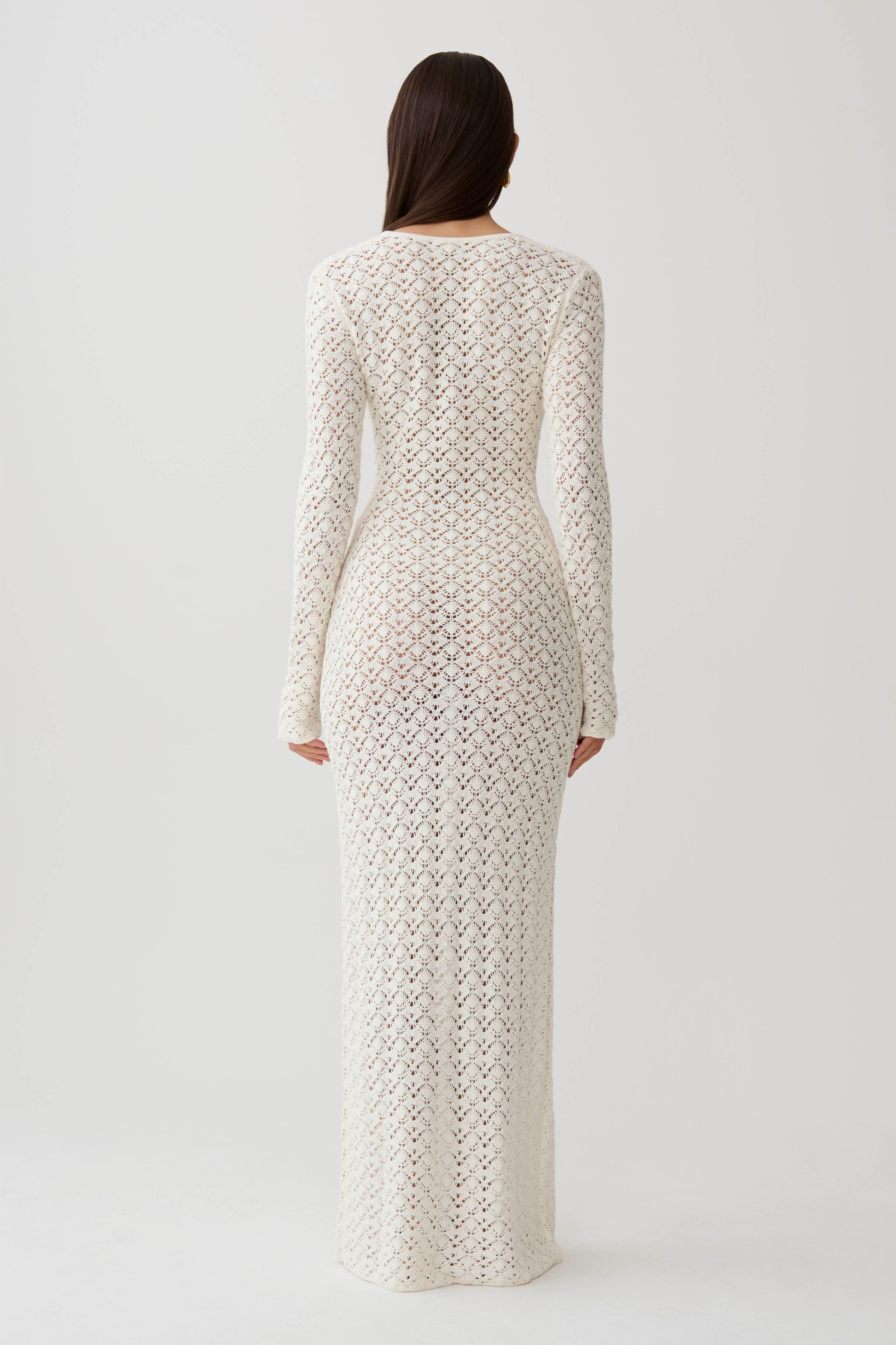 Jamaya Crochet Knit Maxi Dress - Ivory #2