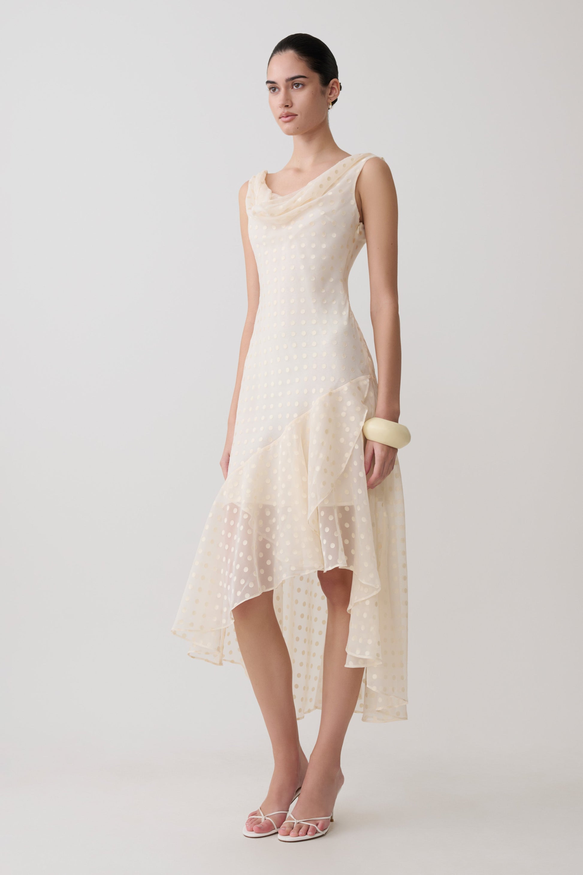 Lilah Devore Midi Dress - Ivory #4