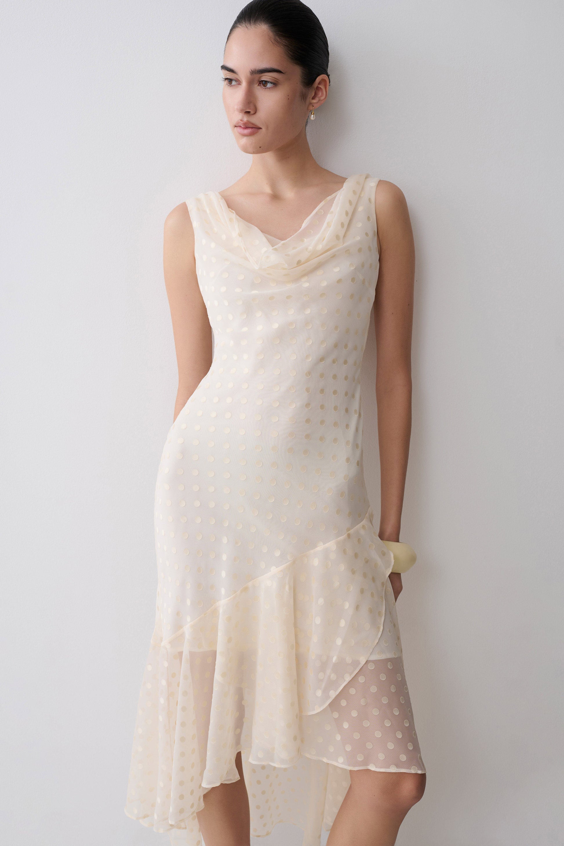 Lilah Devore Midi Dress - Ivory #6