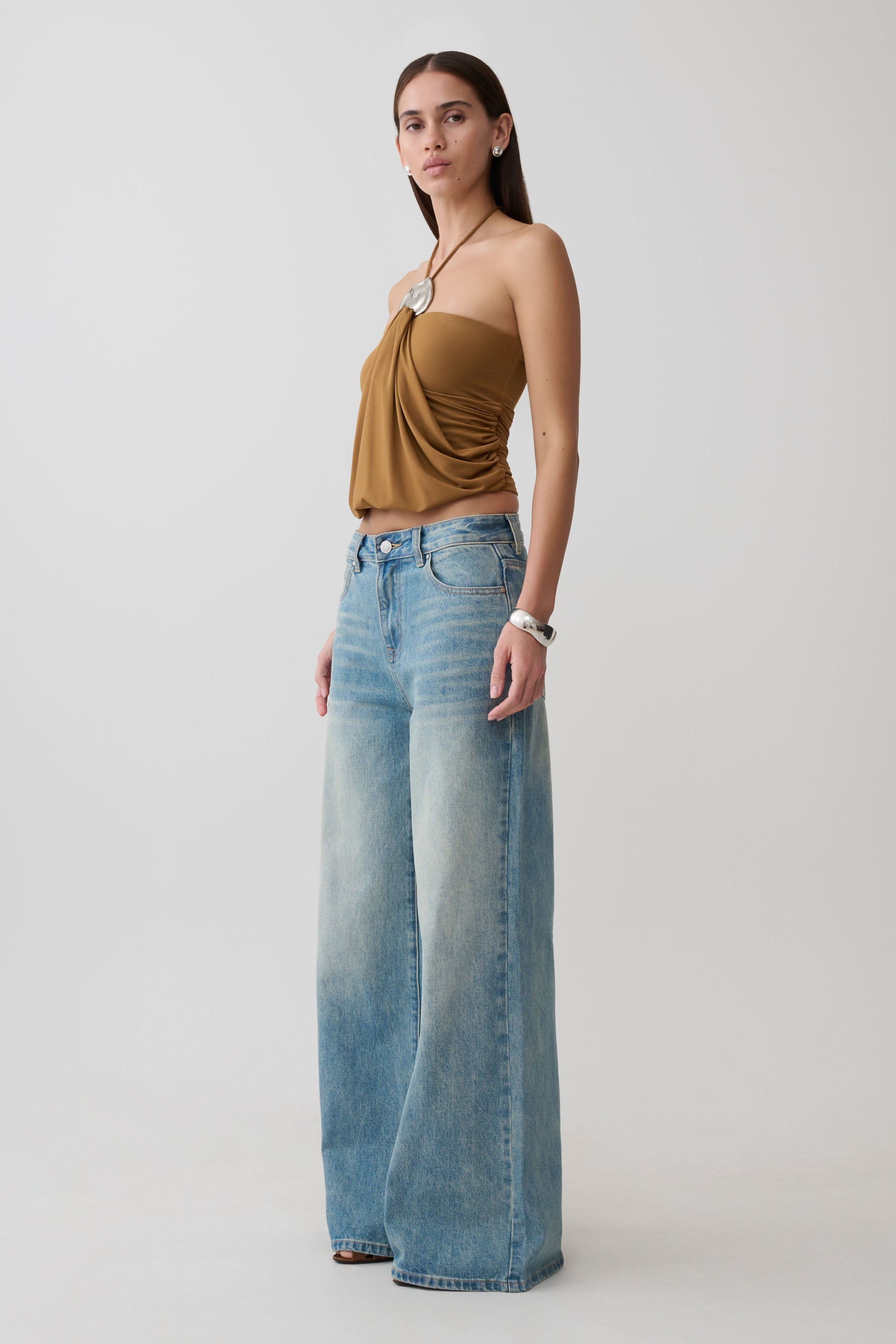 Sade Halter Top With Hardware - Caramel #6