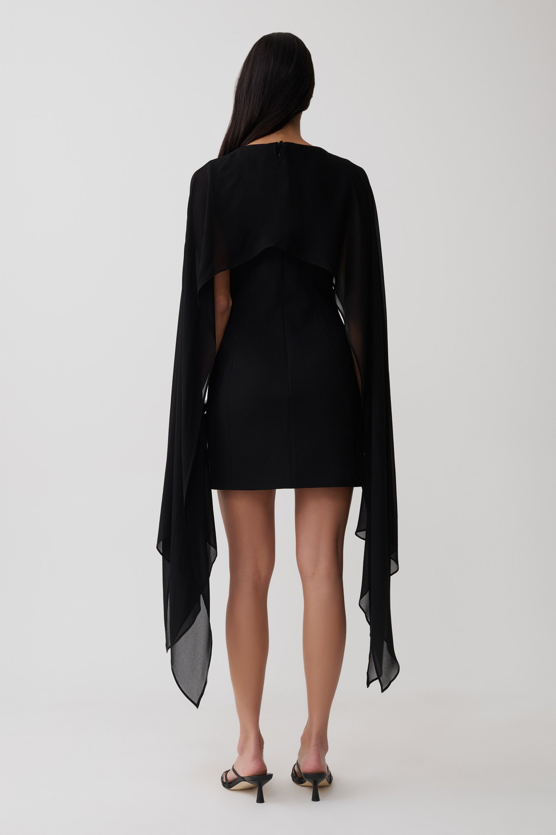 Triana Chiffon Overlay Mini Dress - Black #2