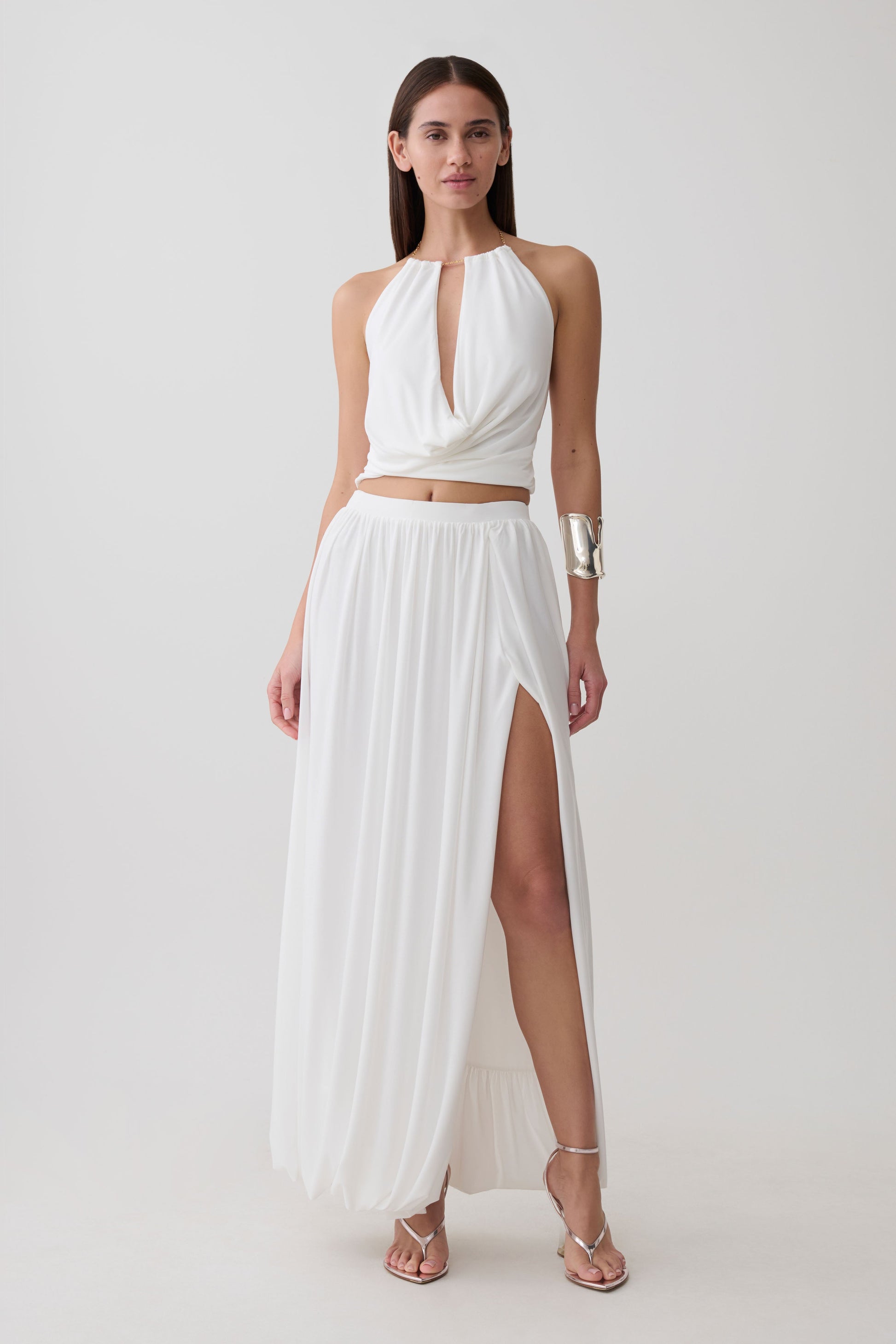 Banks Bubble Hem Midi Skirt - White #7