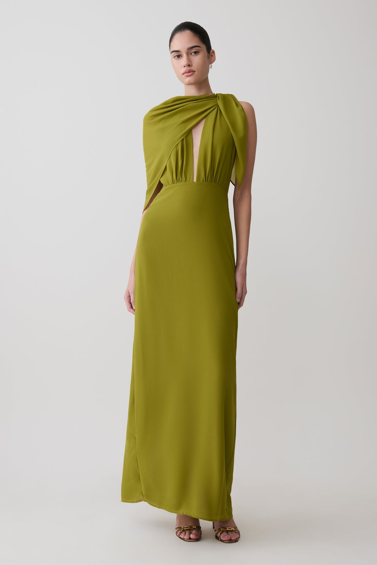 Gianna Halter Maxi Dress - Olive