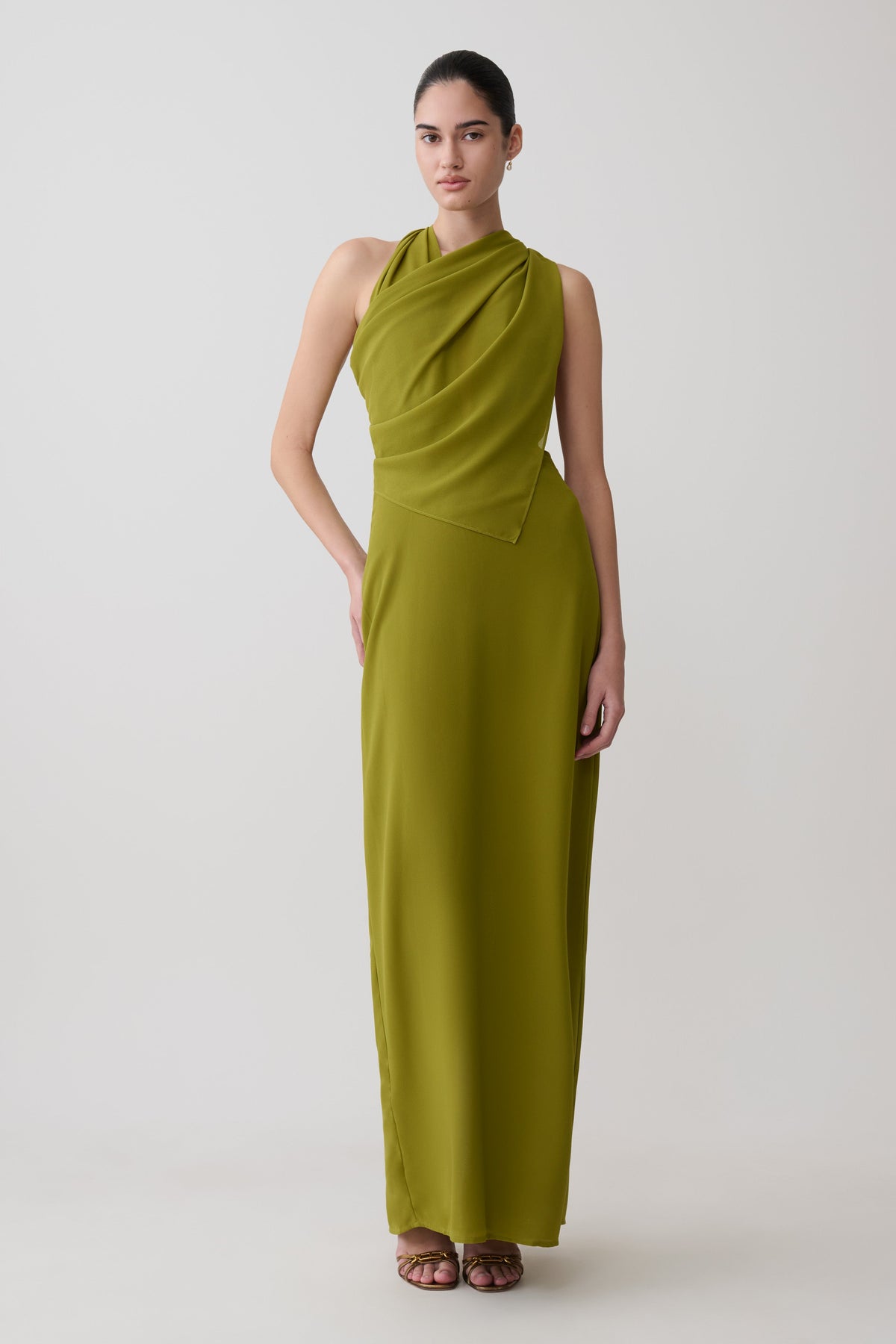 Gianna Halter Maxi Dress - Olive