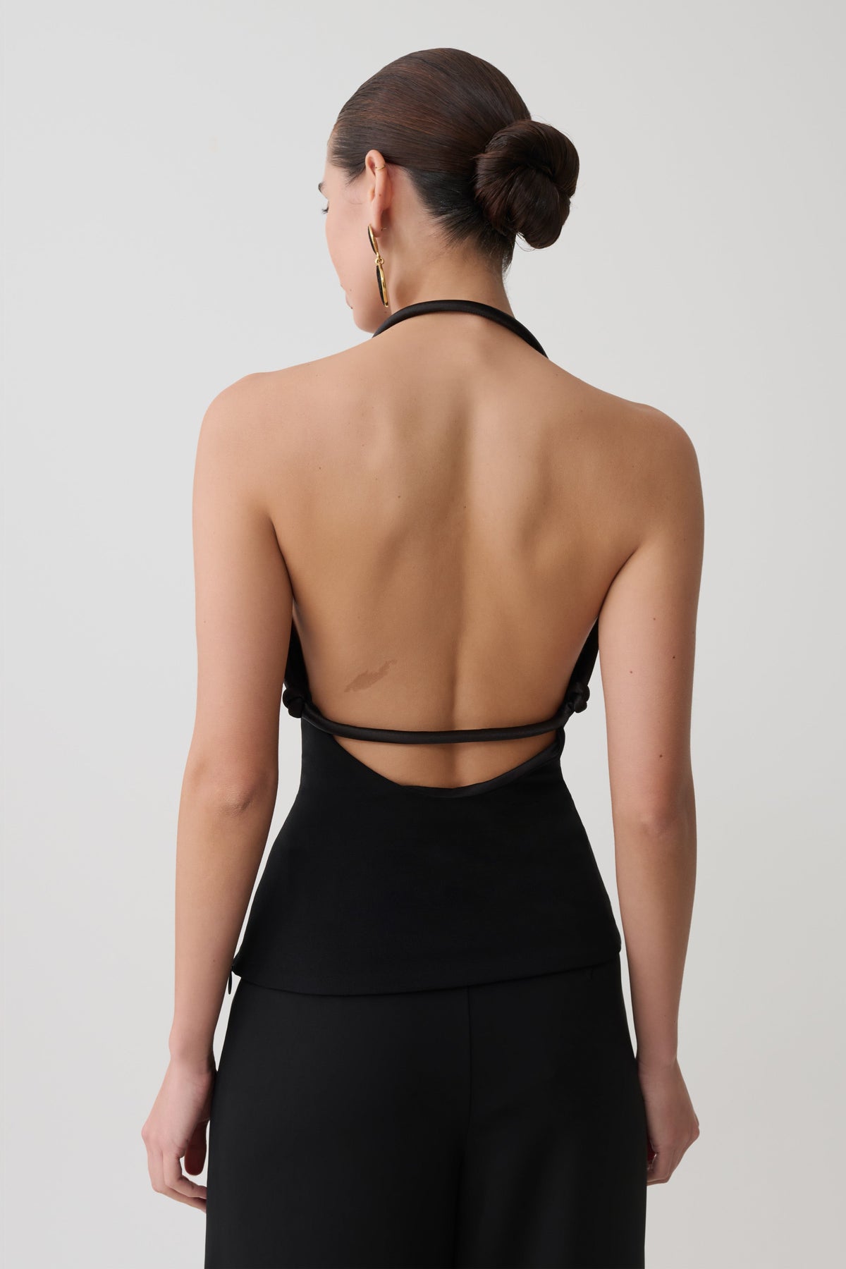 Gracie Halter Neck Asymmetrical Top - Black #2