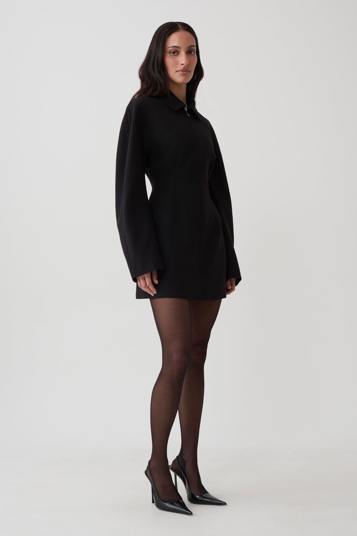 Jordana Long Sleeve Mini Dress - Black #5