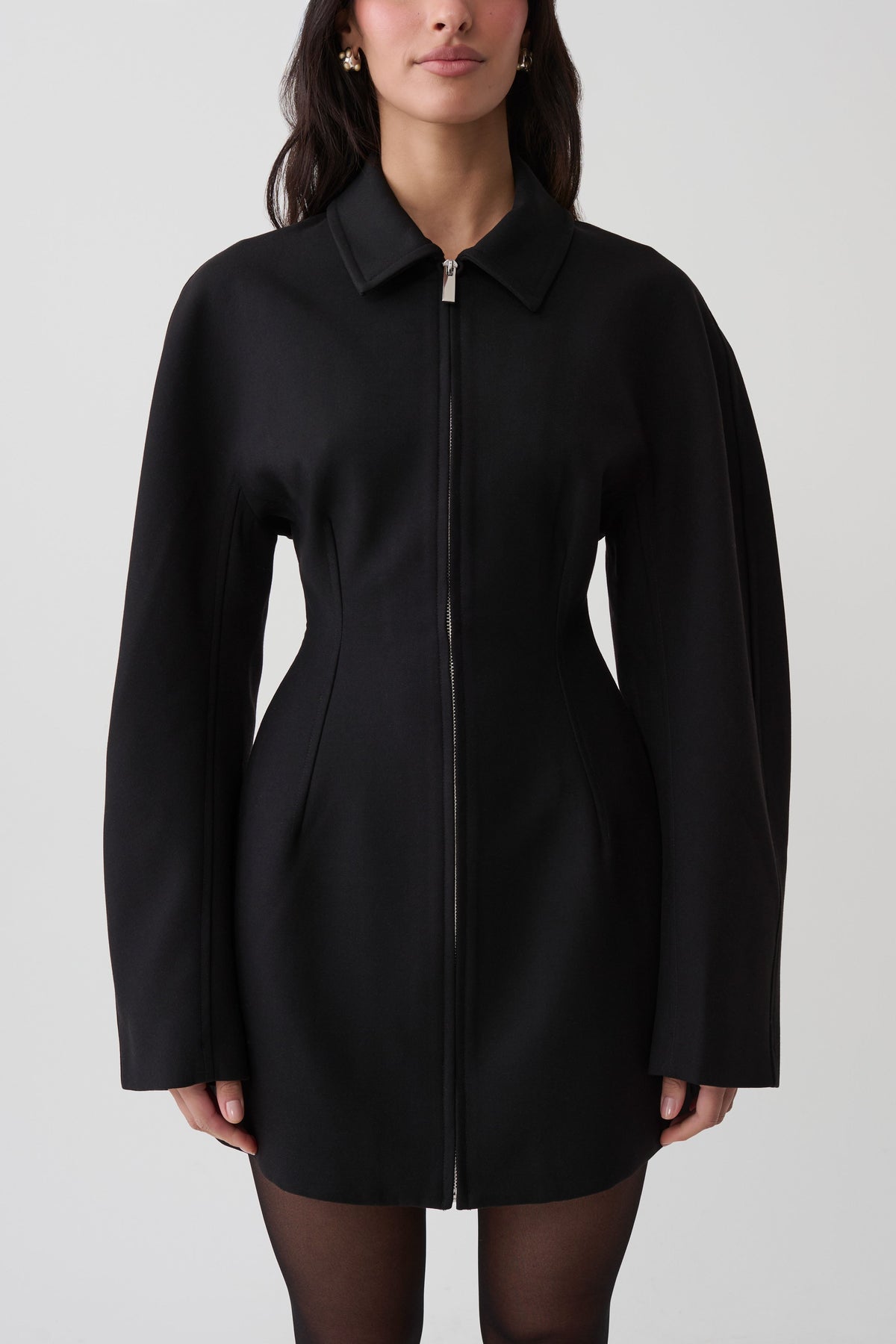 Jordana Long Sleeve Mini Dress - Black #7