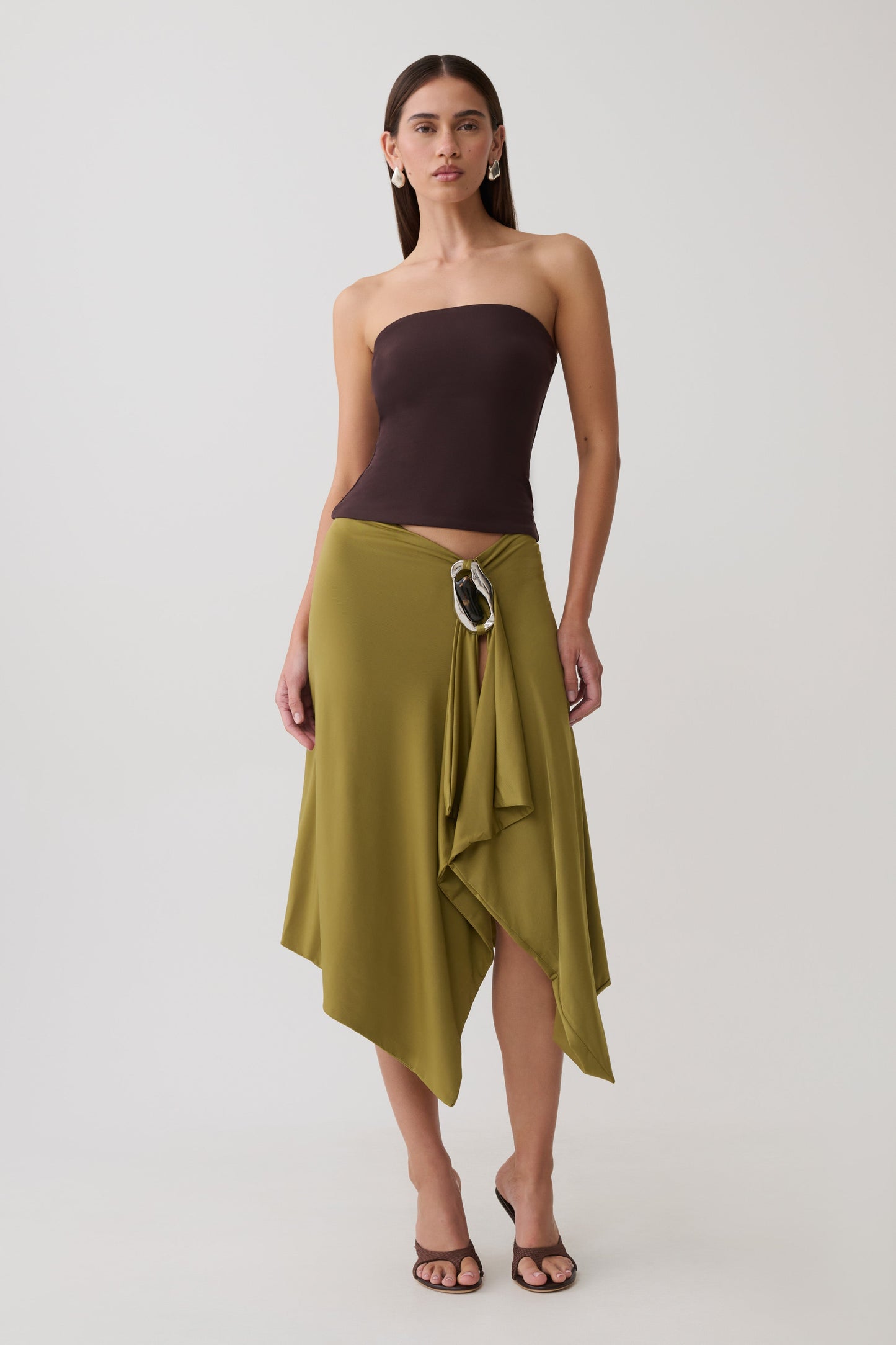Harley Strapless Bandeau Top - Chocolate