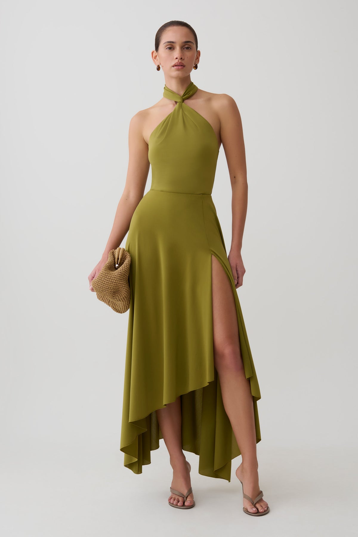 Bambi Dry Jersey Maxi Skirt - Martini Olive #4