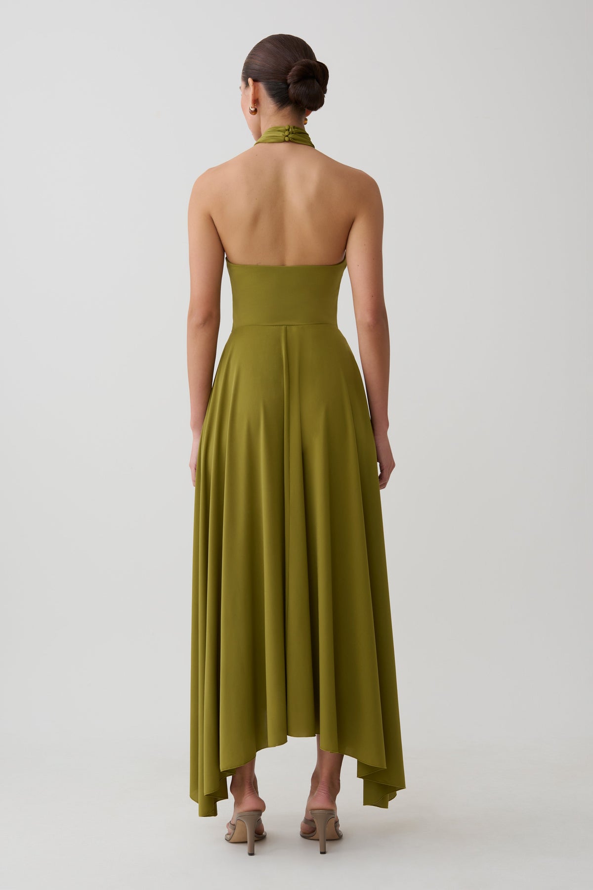 Bambi Twisted Neck Dry Jersey Bodysuit - Martini Olive #5