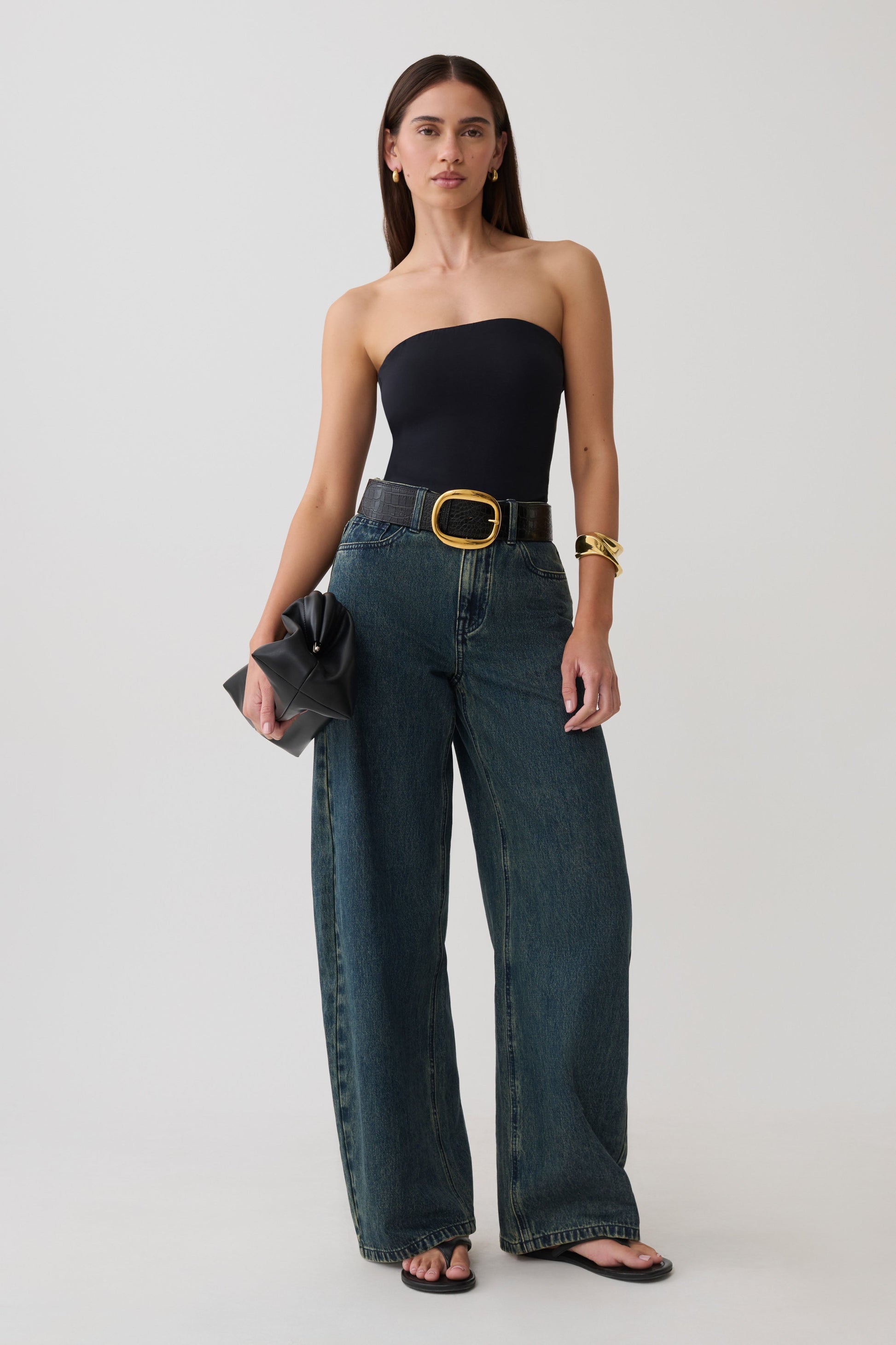 Stephanie Barrel Denim Jeans - Vintage Blue #7