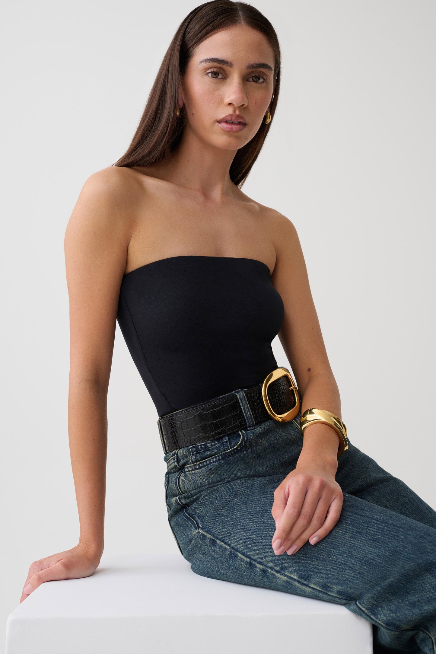 Harley Strapless Bandeau Top - Black