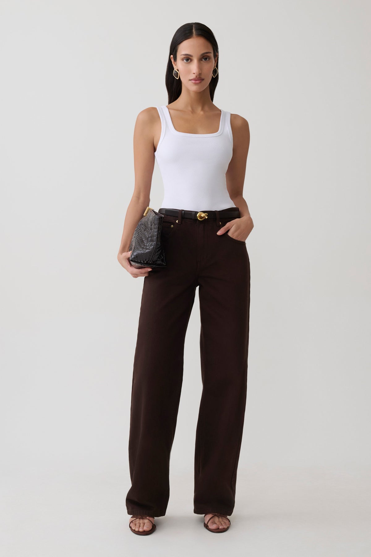 Ismay Square Neck Tank - White #6