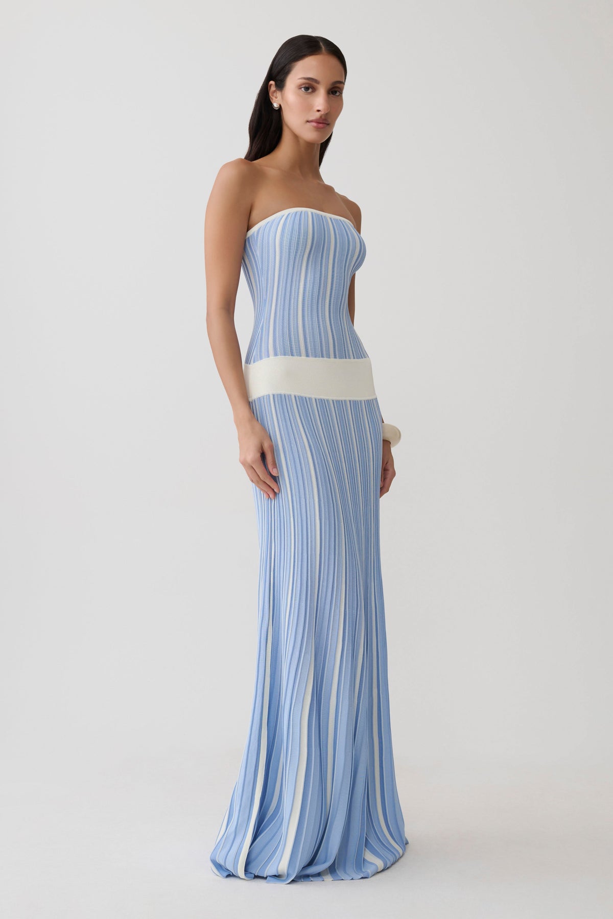 Joyce Stripe Maxi Knit Dress - Blue #4