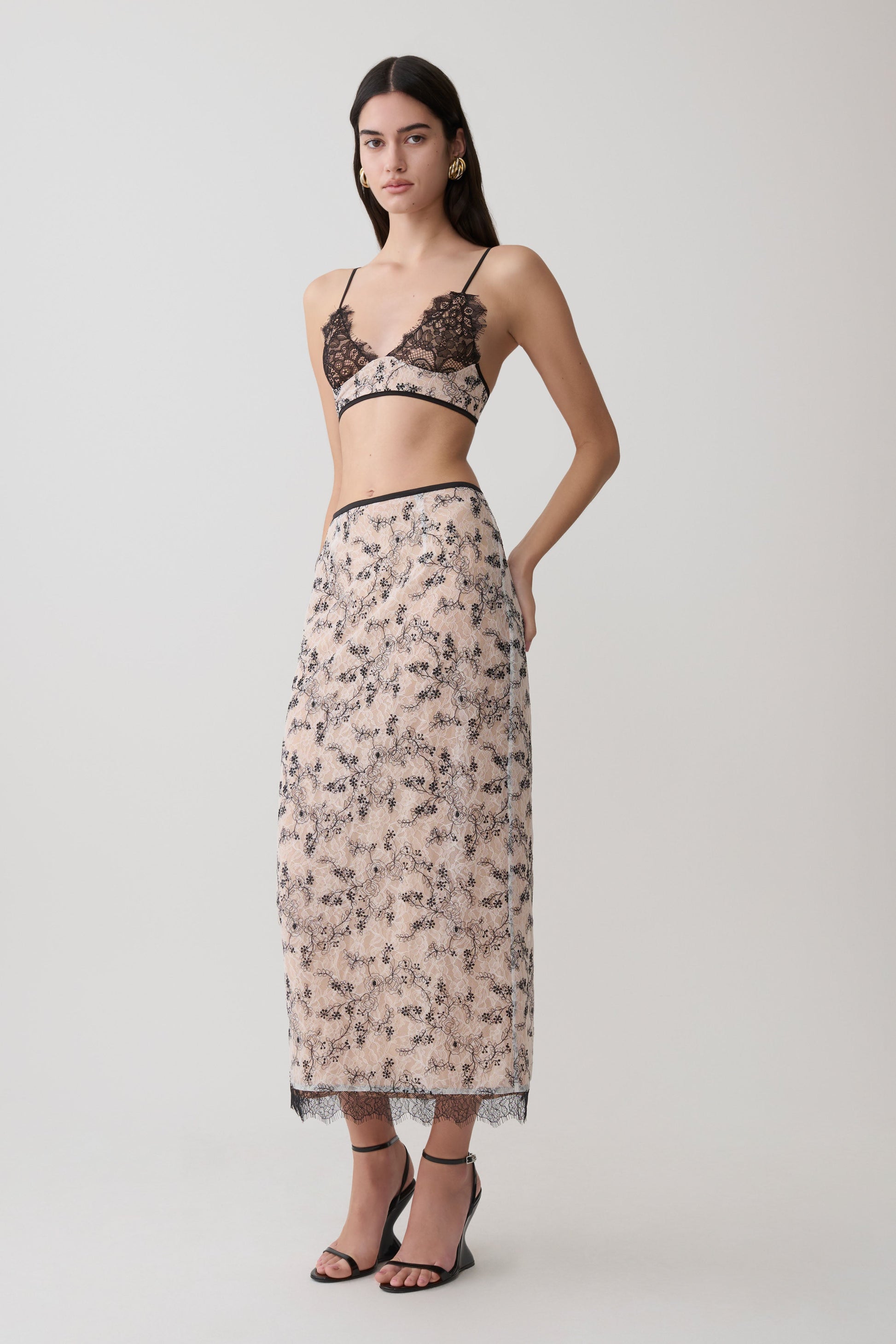Kimberly Lace Sleeveless Crop Top - Nude Lace #5