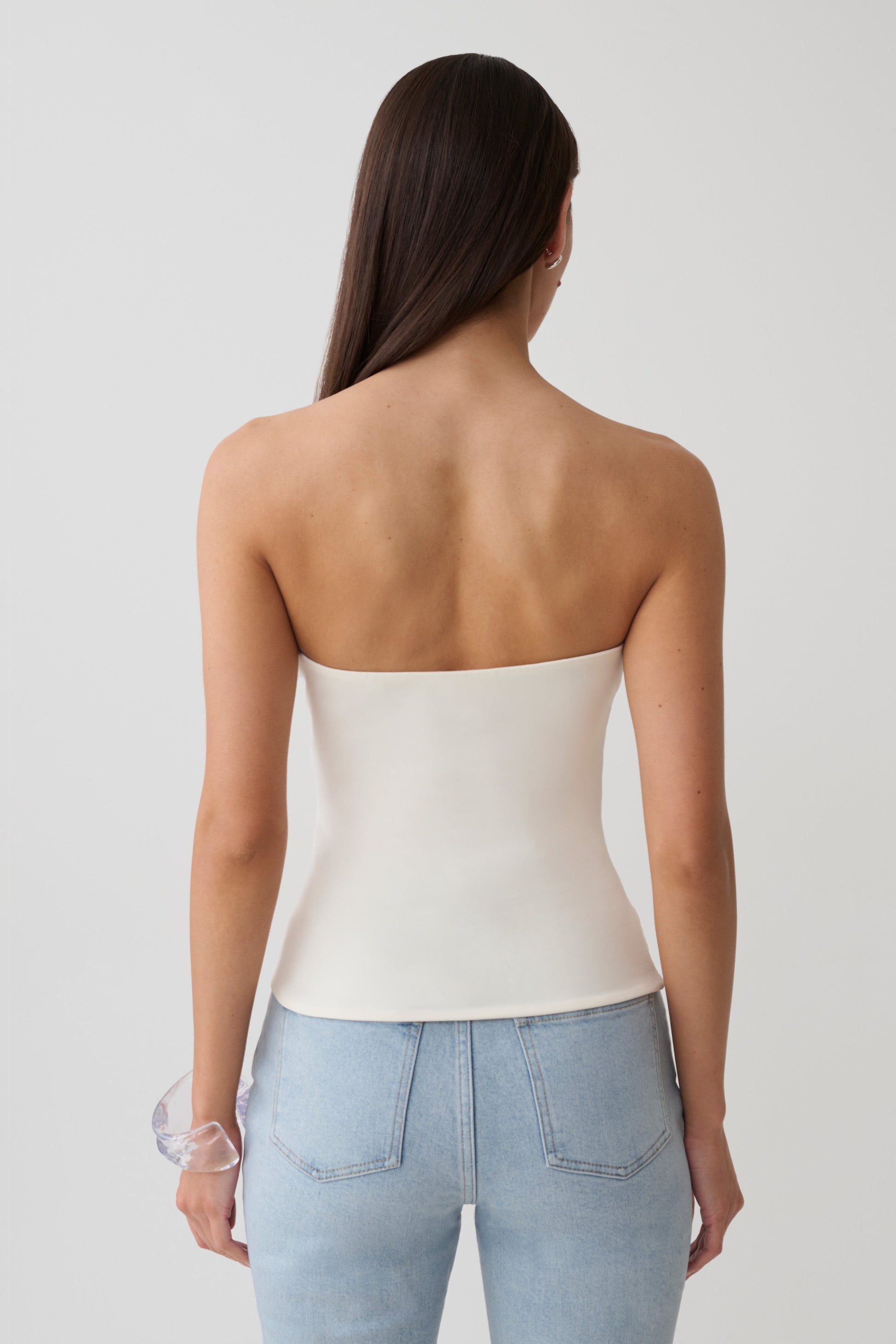 Harley Strapless Bandeau Top - Ivory #2