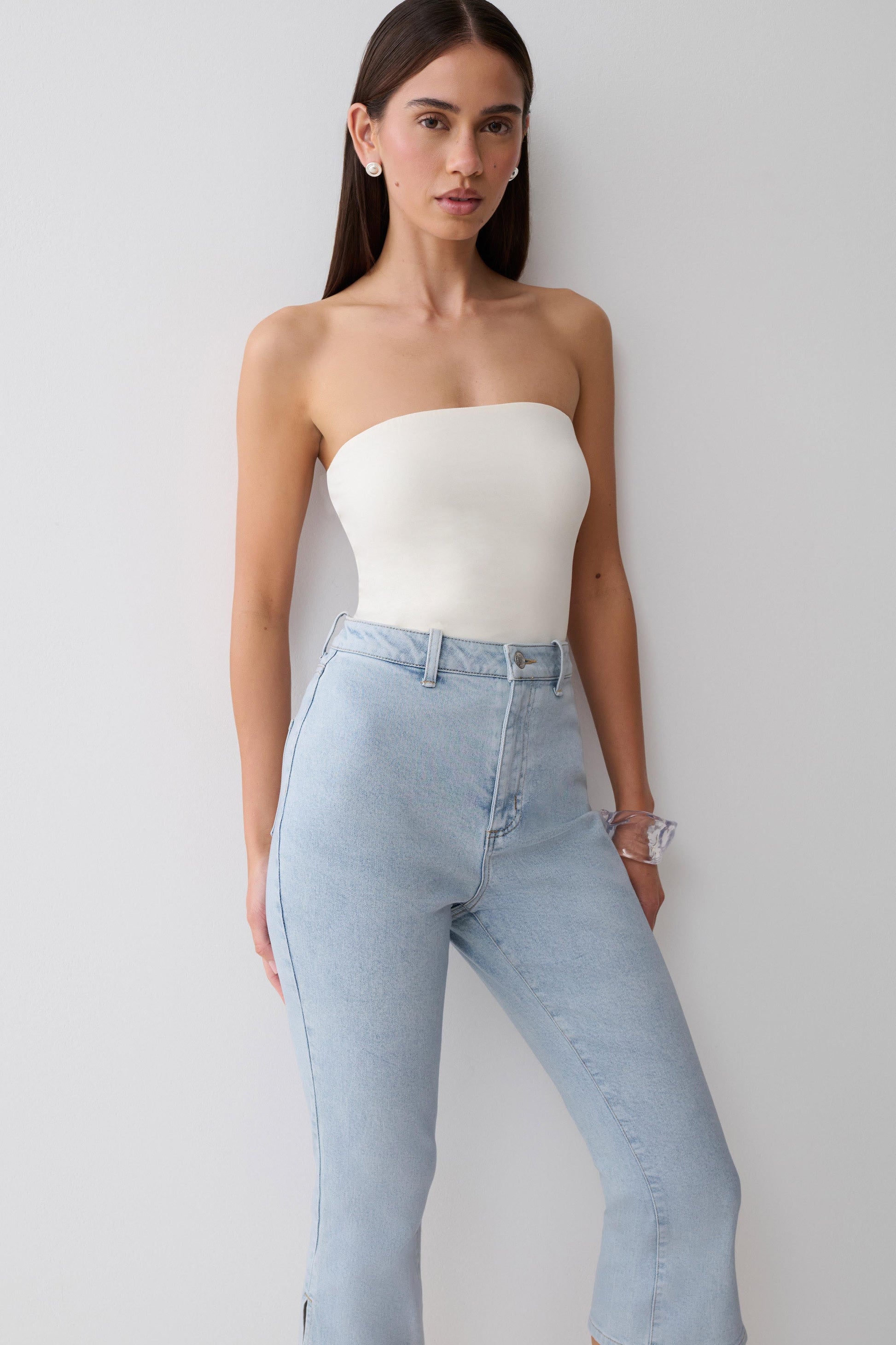 Harley Strapless Bandeau Top - Ivory #3