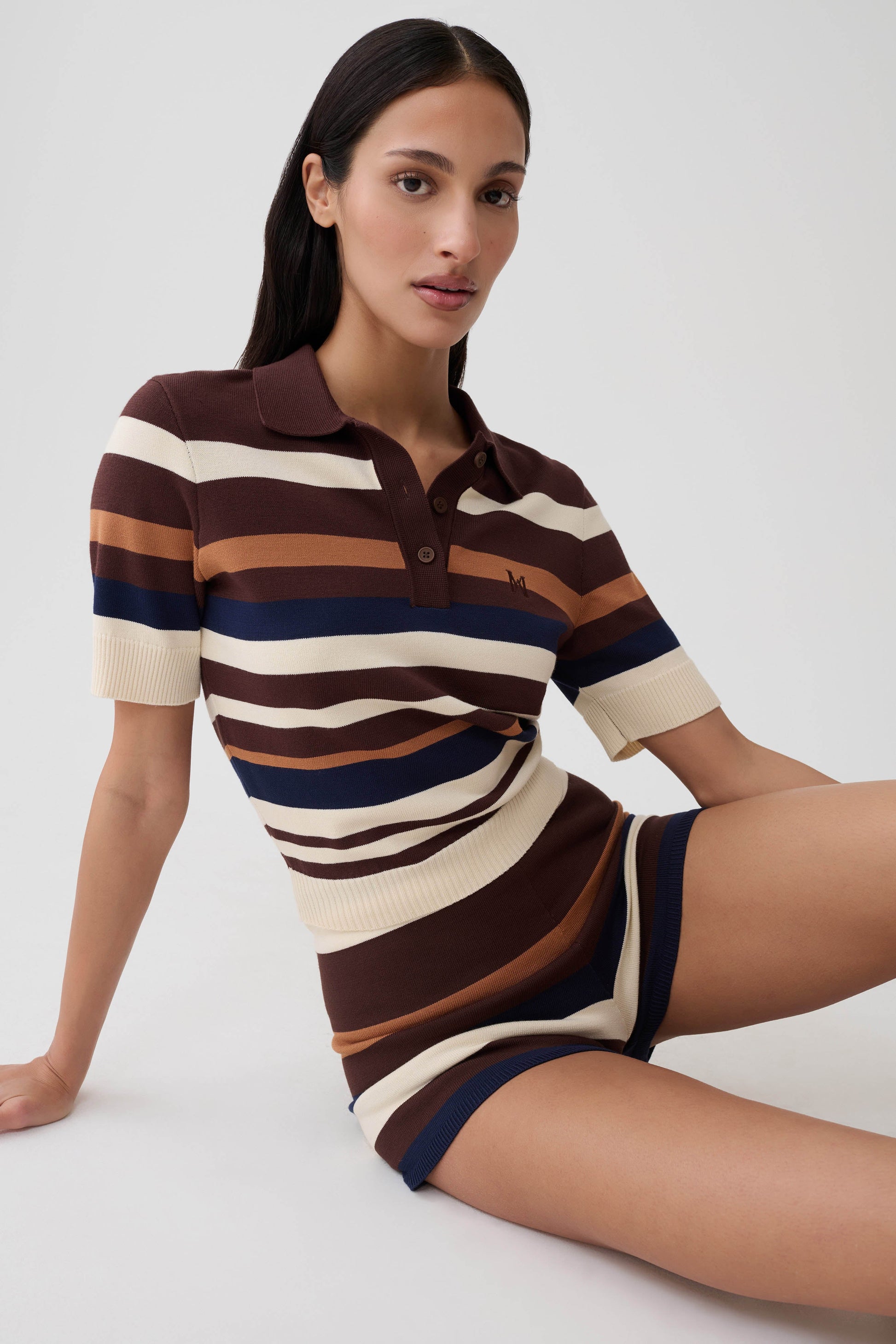 Philly Stripe Knit Short - Navy/Neutral #3