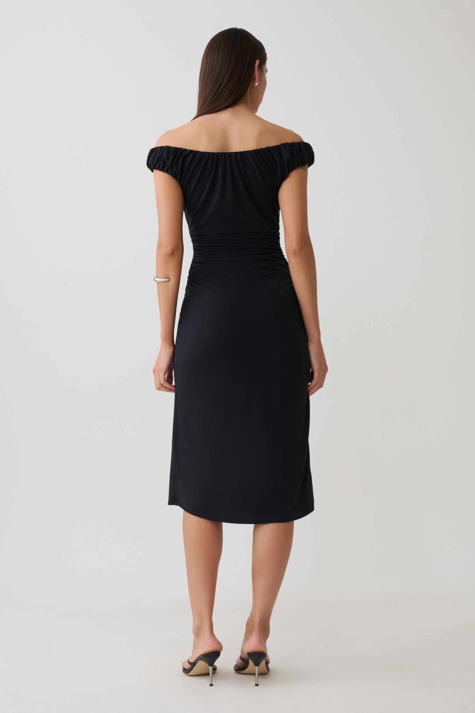 Alize Cupro Knee Length Dress - Black #2