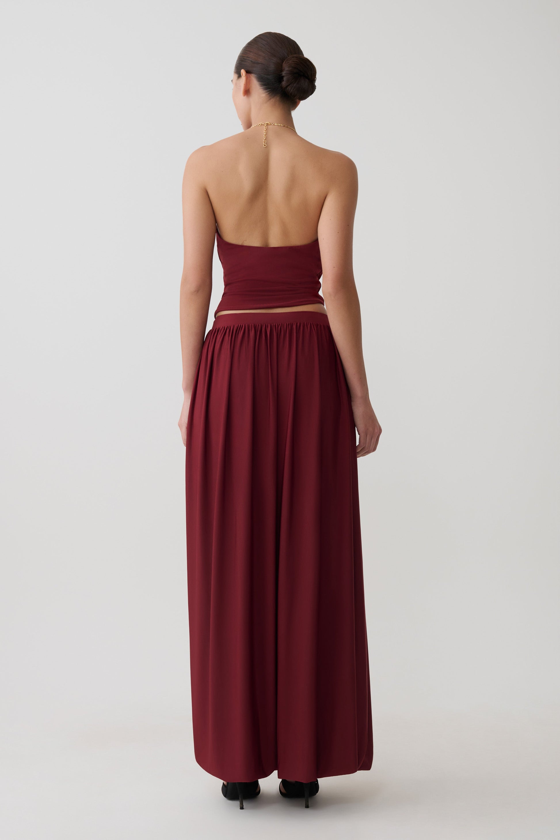 Banks Bubble Hem Midi Skirt - Wine #2