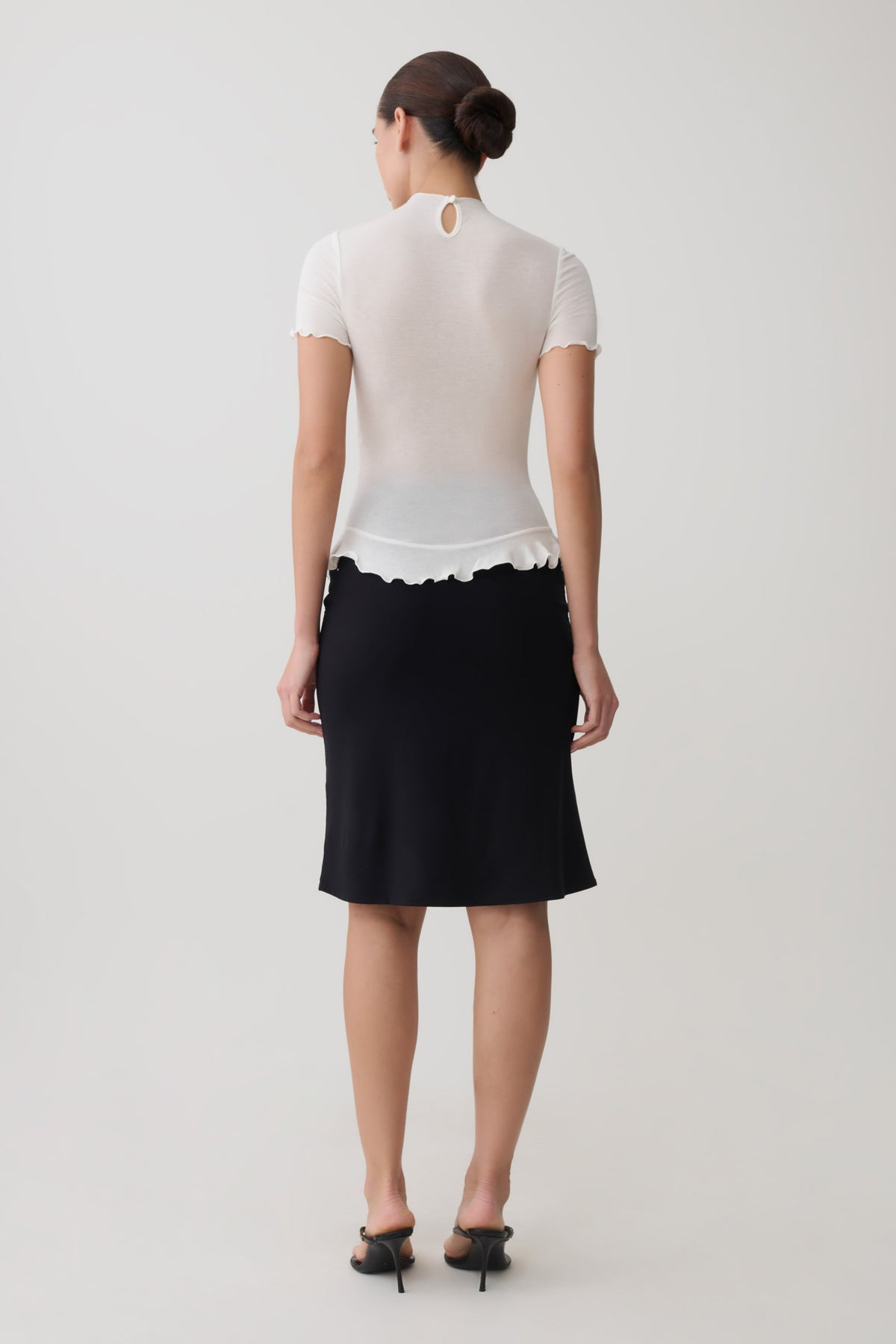 Nira Short Sleeve Ruffle Top - White #5