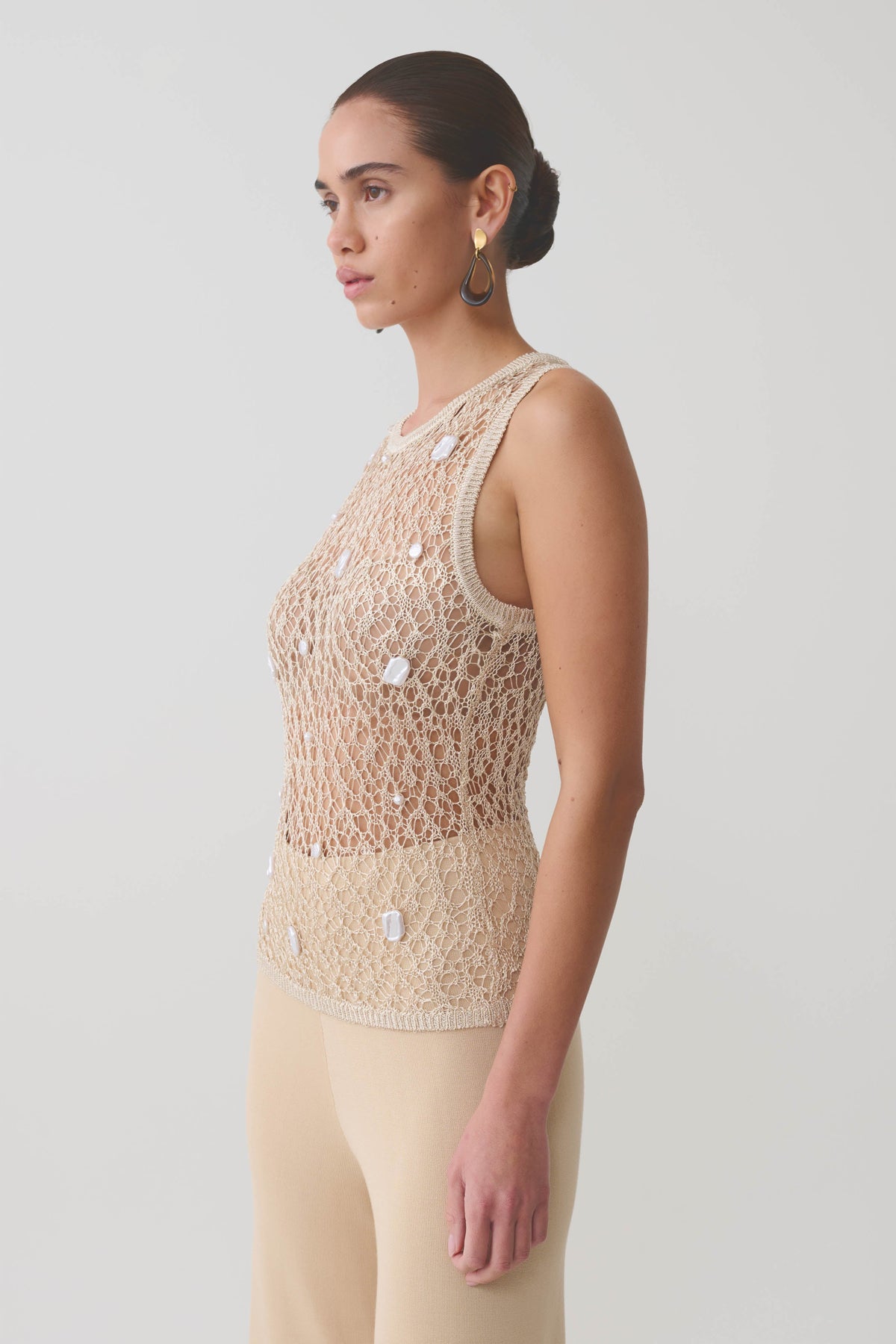 Eloise Pearl Beaded Top - Cream #5