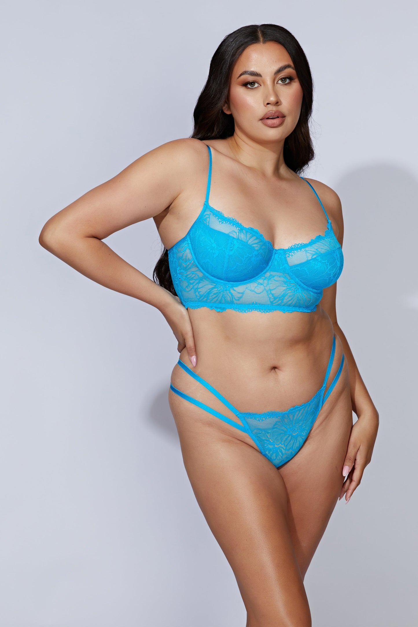 Cersei Lace Bralette - Cerulean Blue