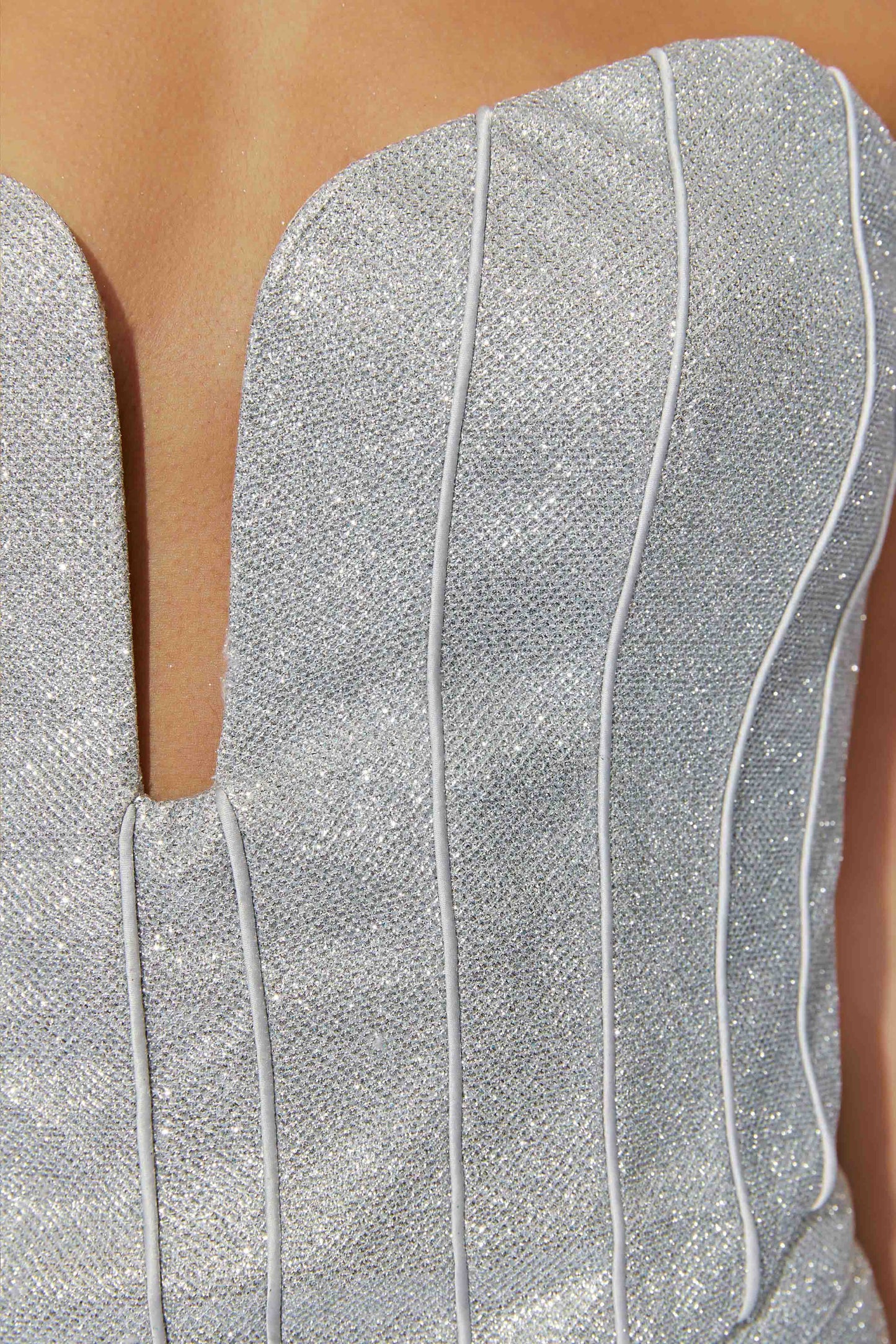 Felicity Shimmer Corset - Silver