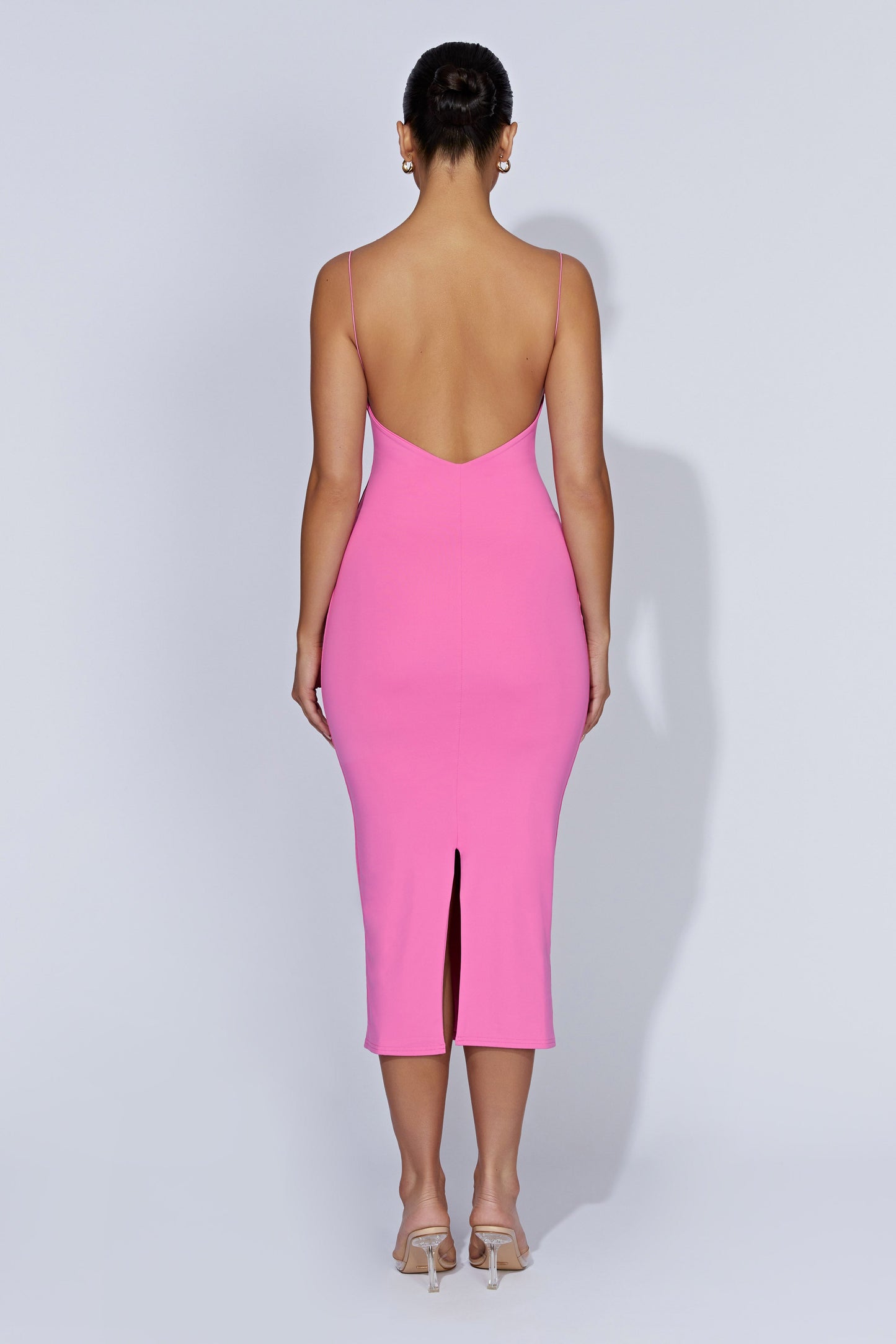 Lexia Scoop Low Neck Midi Dress - Bubblegum Pink