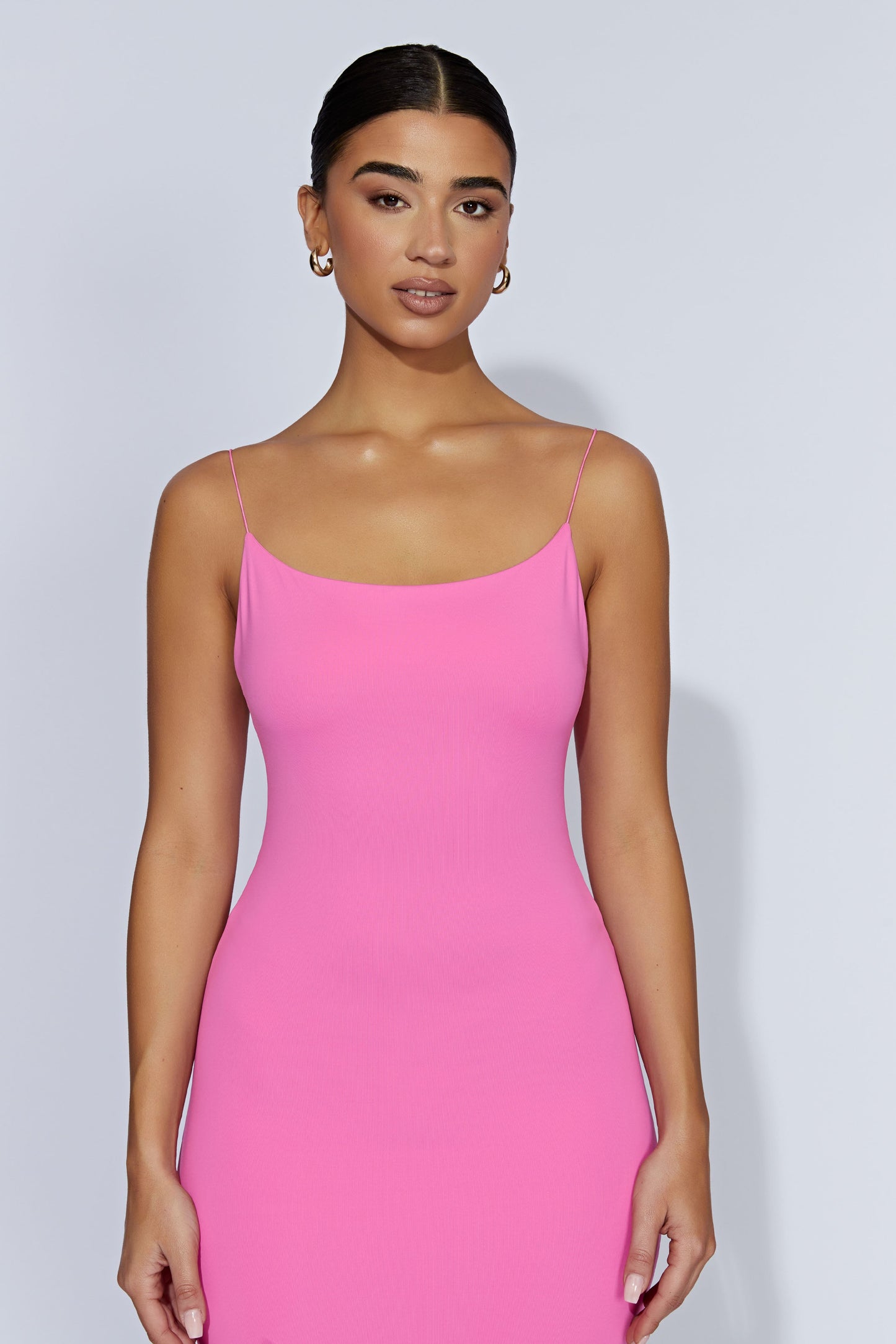 Lexia Scoop Low Neck Midi Dress - Bubblegum Pink