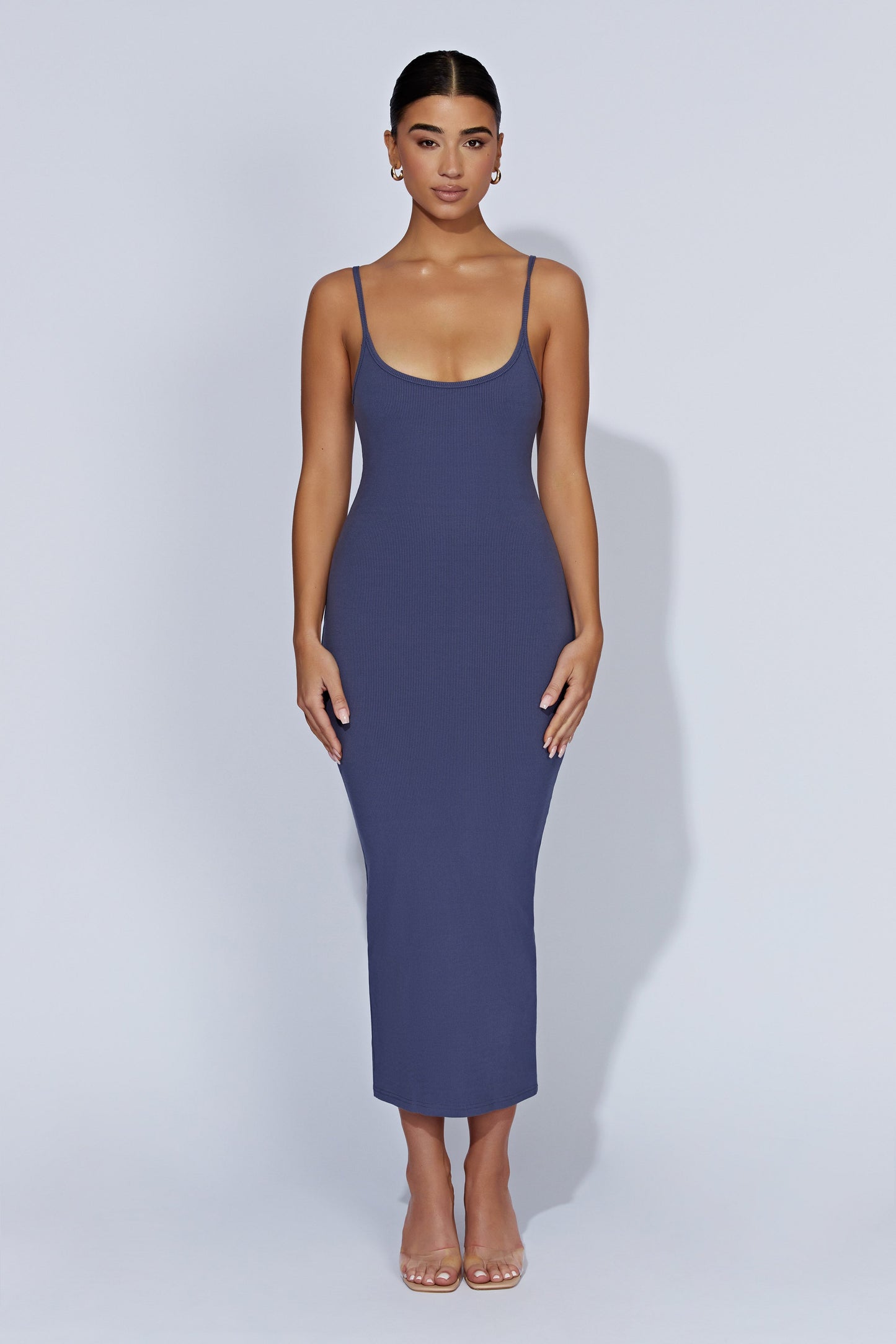 Alexis Ribbed Cami Midi Dress - Midnight Navy