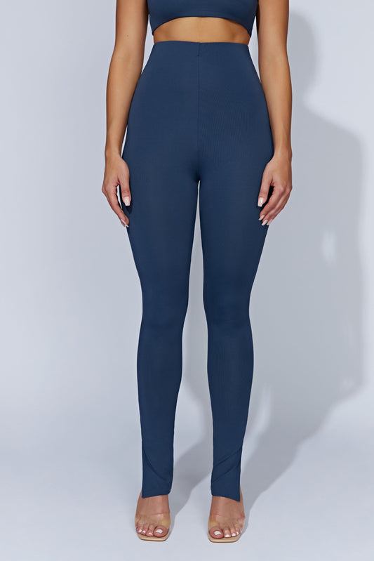 Michelle Side Split Leggings - Midnight Navy