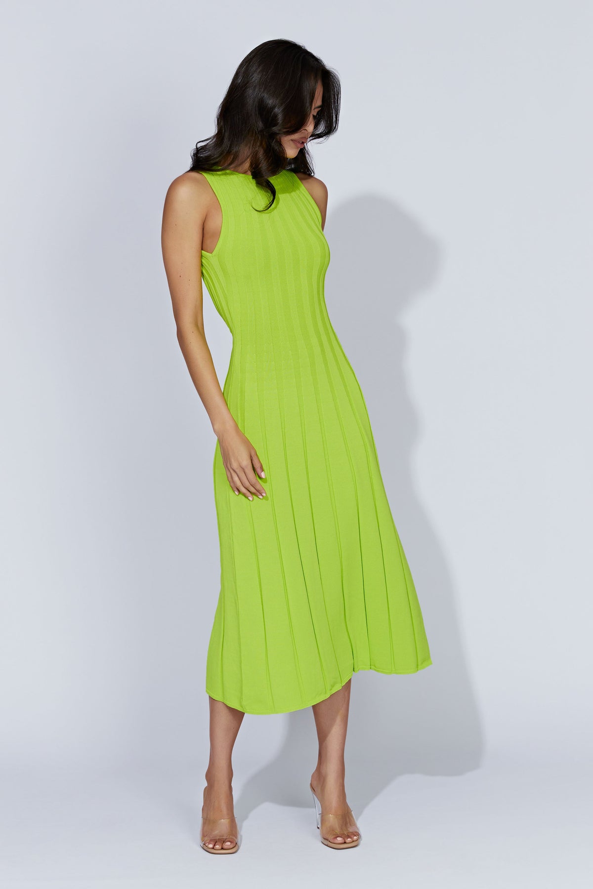 Aspen Back Keyhole Knit Midi Dress - Fresh Green #6
