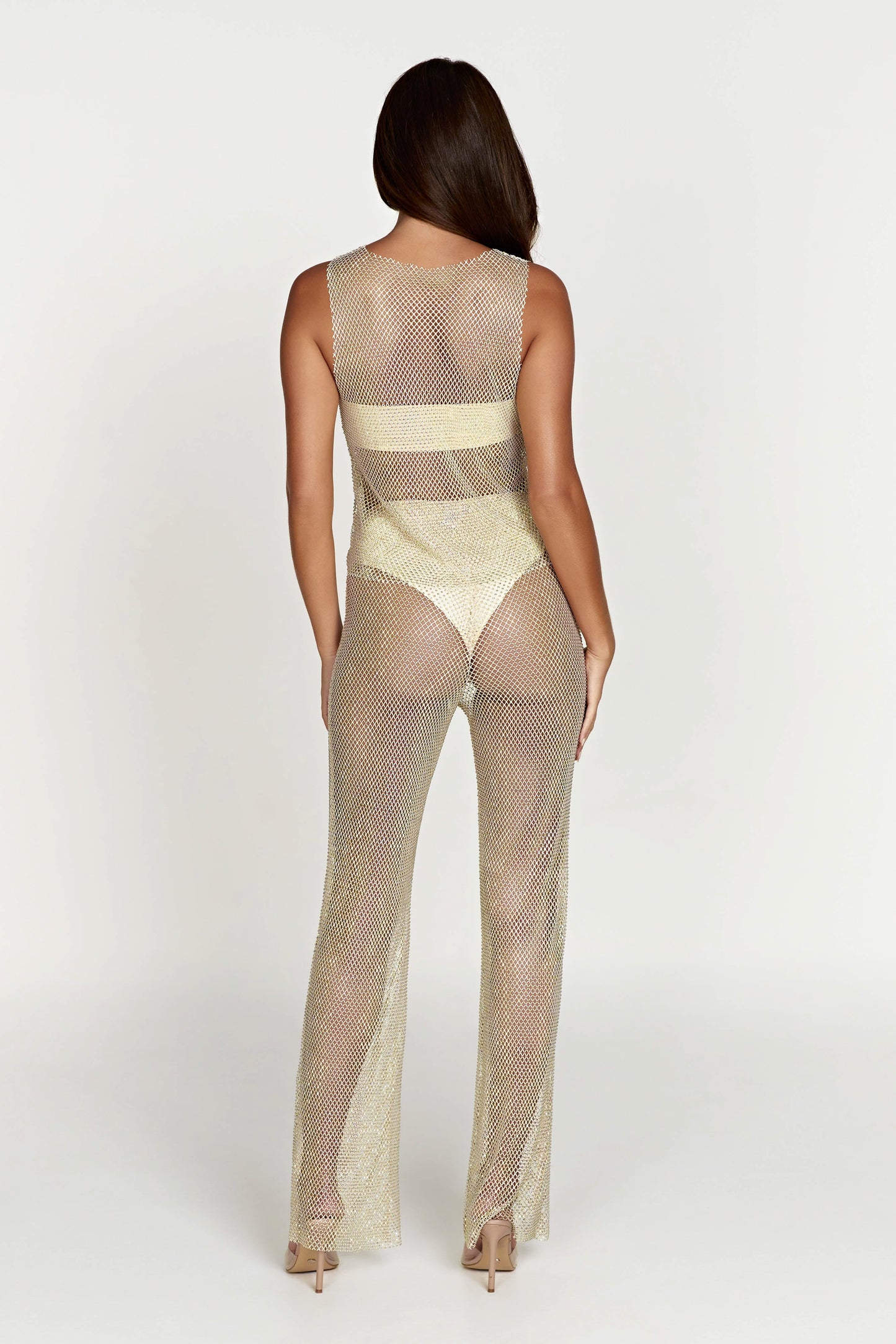 Emerson Diamante Mesh Pant - Cream